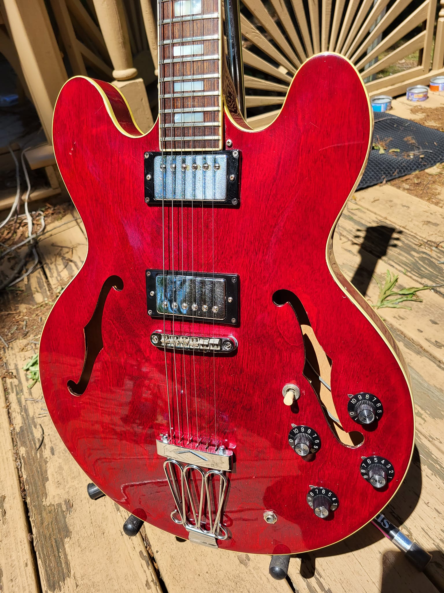 1976 2454 hollowbody Ibanez. Great playing guitar but it suffered