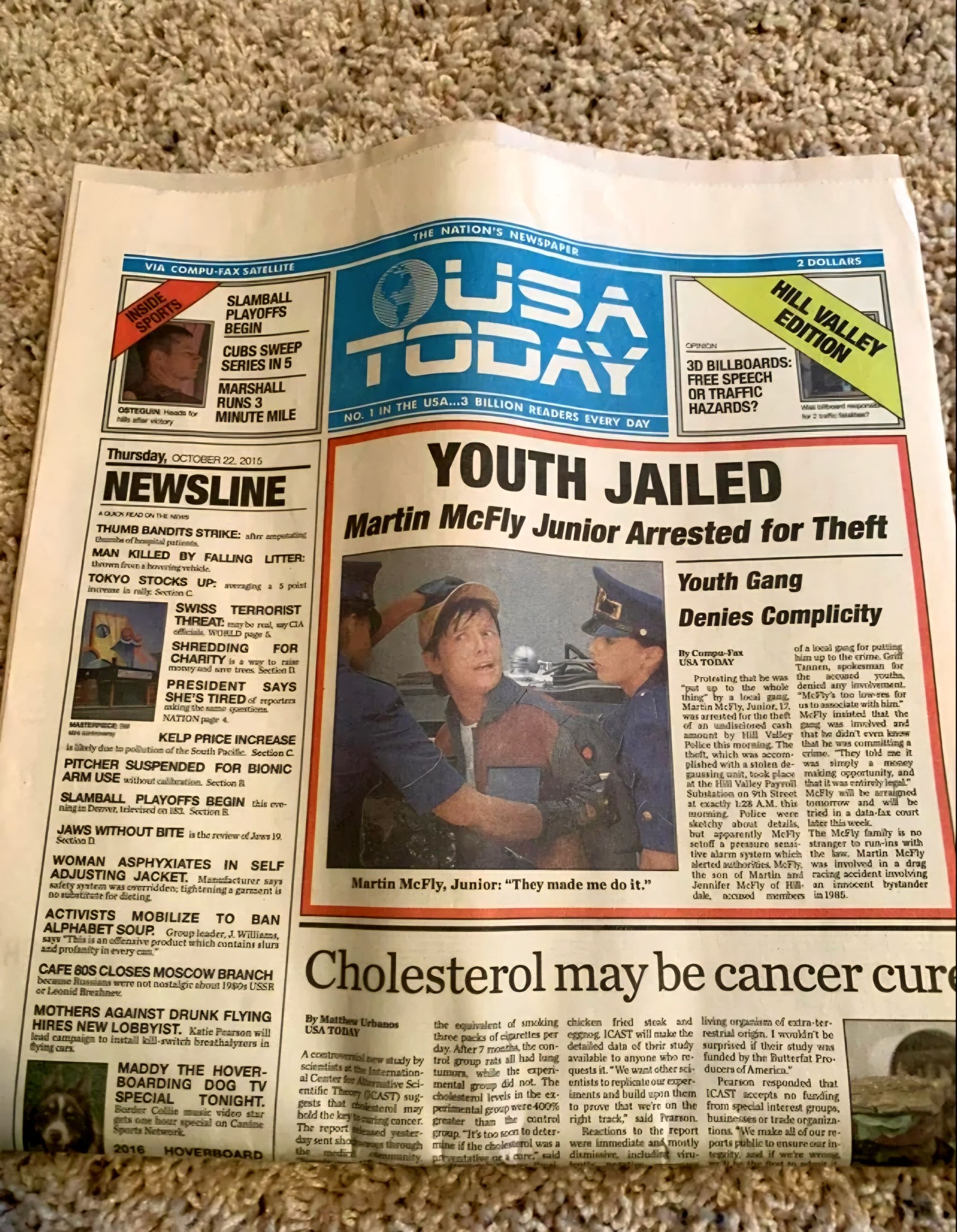 Vintage 2015 USA Today Newspapers with Back to the Future Themes