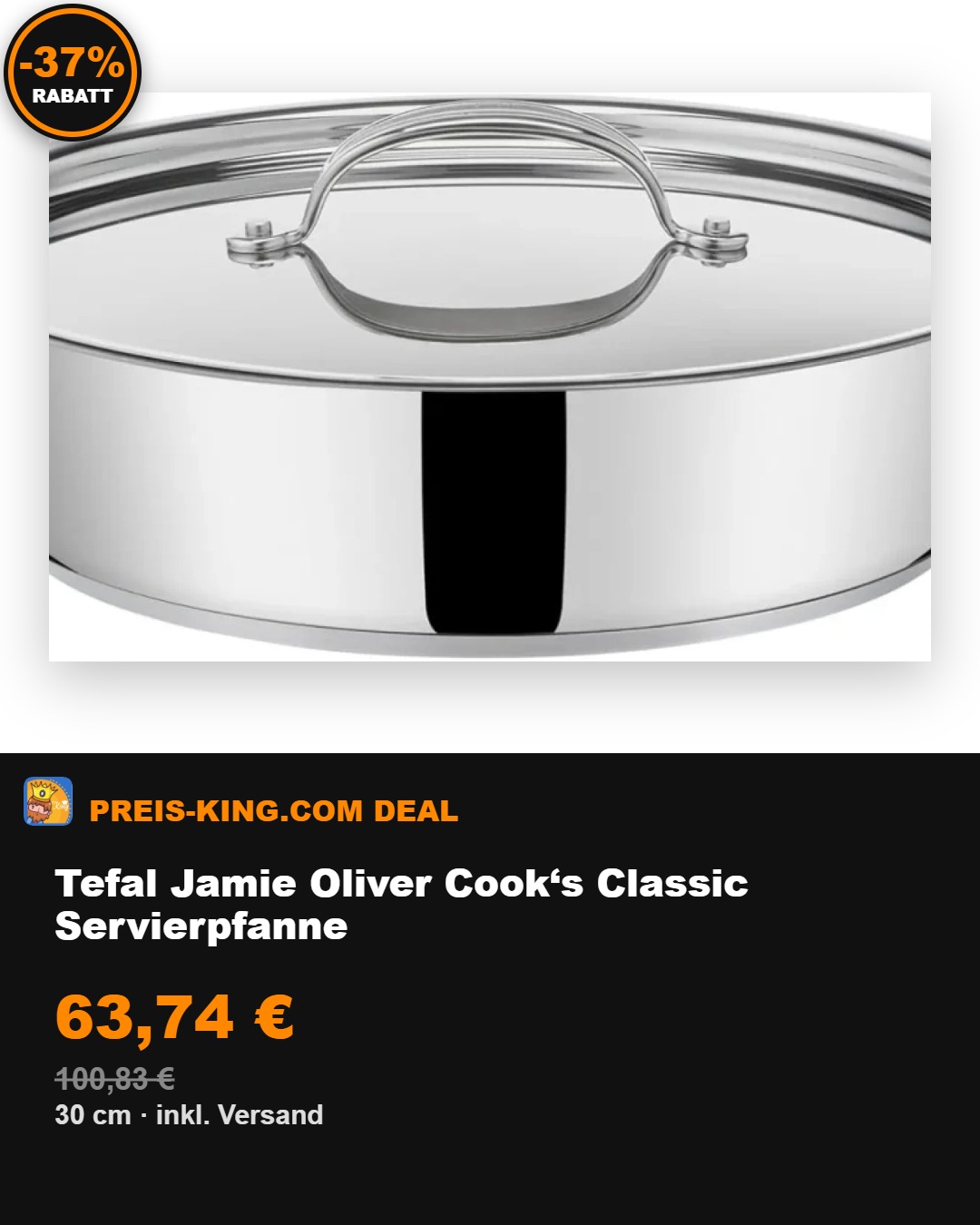 Tefal Servierpfanne 30 cm – Jamie Oliver** 🔥 63,74 € inkl. Versand statt 100,83 € -37% 🔥 Kochen wie ein Profi, ganz leicht. Was ist euer Lieblingsrezept für diese Pfanne? Alle Details findet Ihr