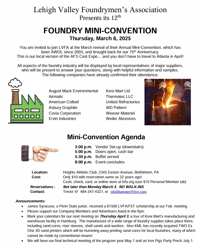 Lehigh Valley Foundrymen's Association | Facebook