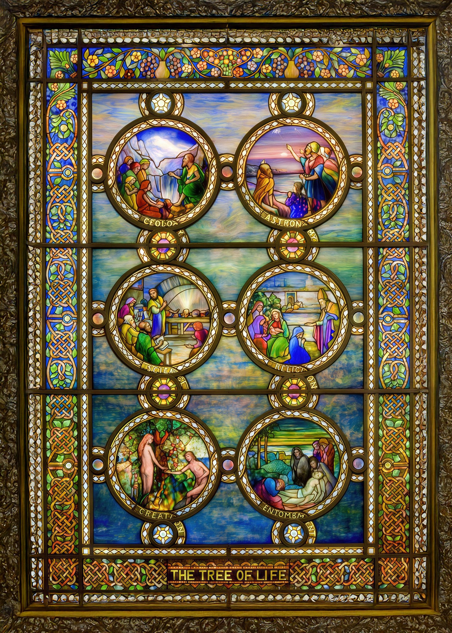 Tiffany Studios' Tree of Life stained glass window at Morse Museum
