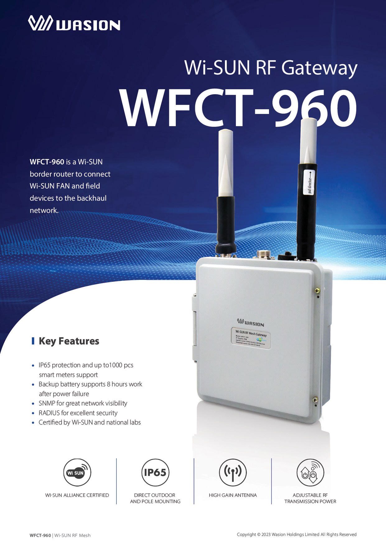 Wasion - WFCT-960 Wi-SUN RF Gateway A Wi-SUN border router... | Facebook