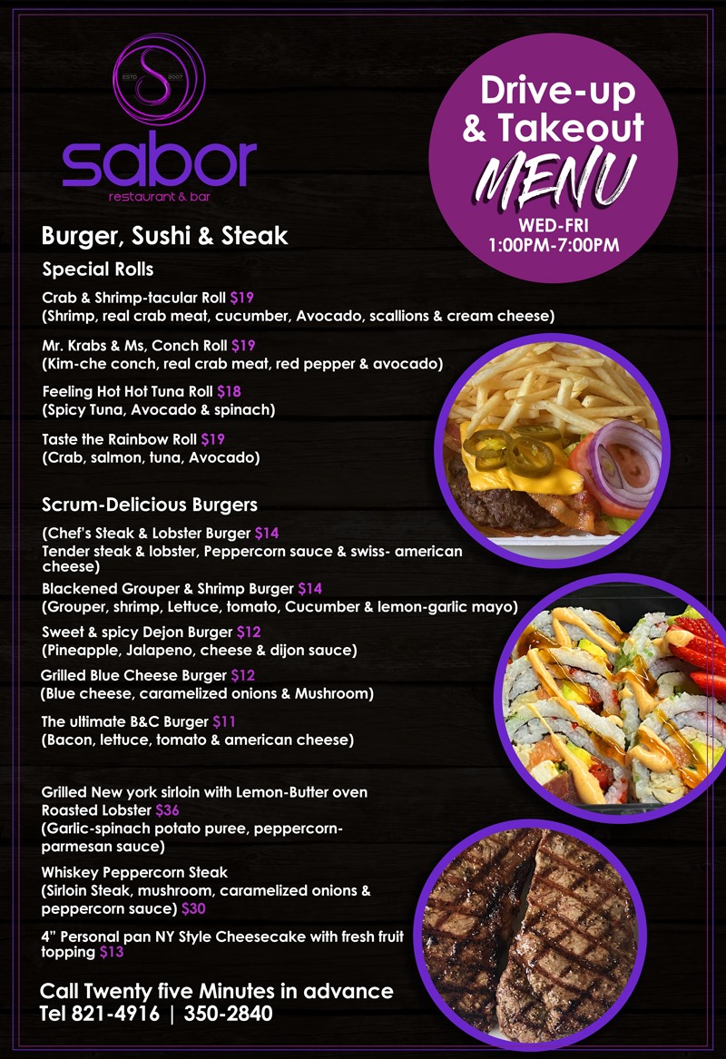 Here is Sabor's updated menu. They are... - Pelican Bay Hotel | Facebook