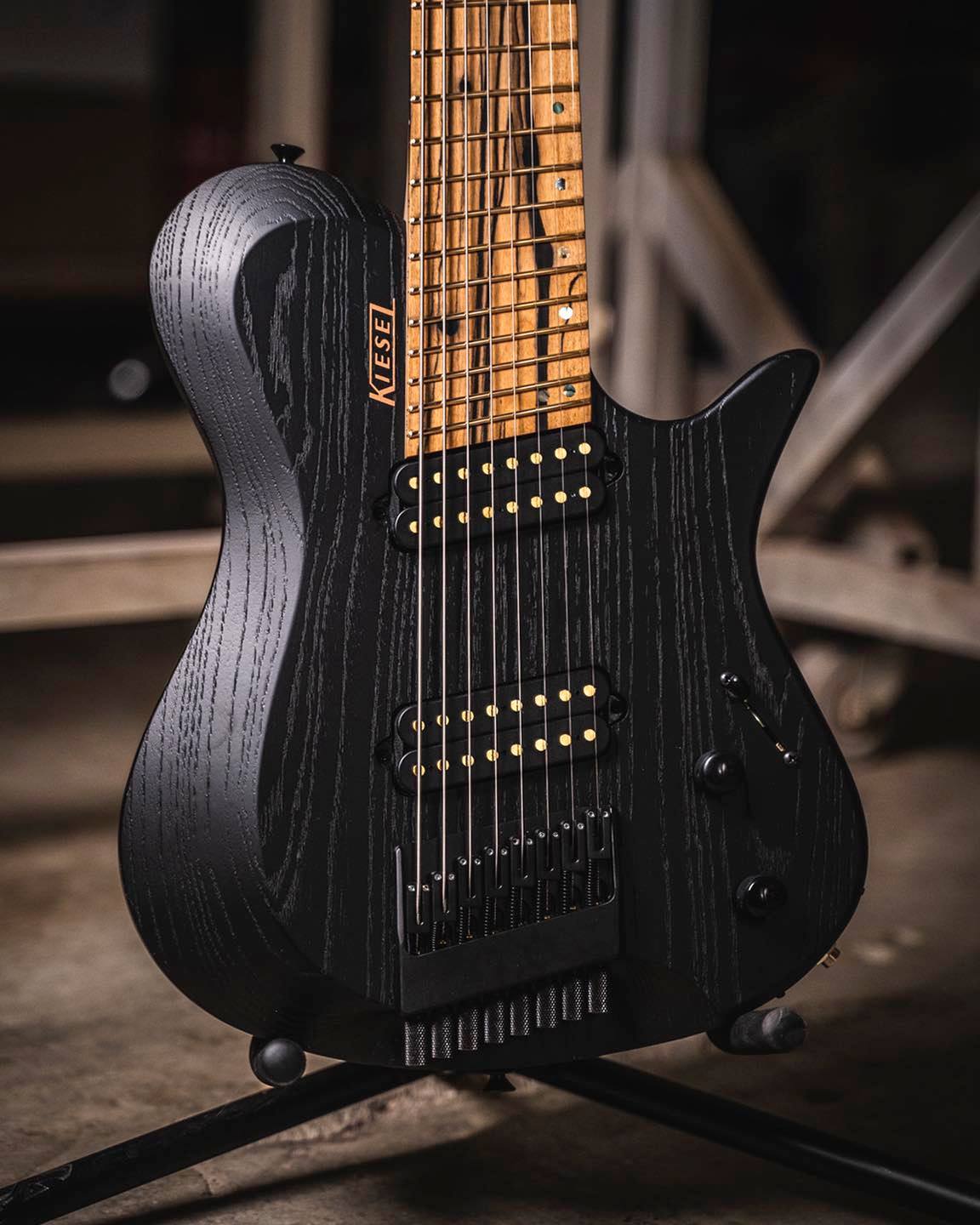 The stunning Pale Moon Ebony fingerboard on this Zeus multiscale 8