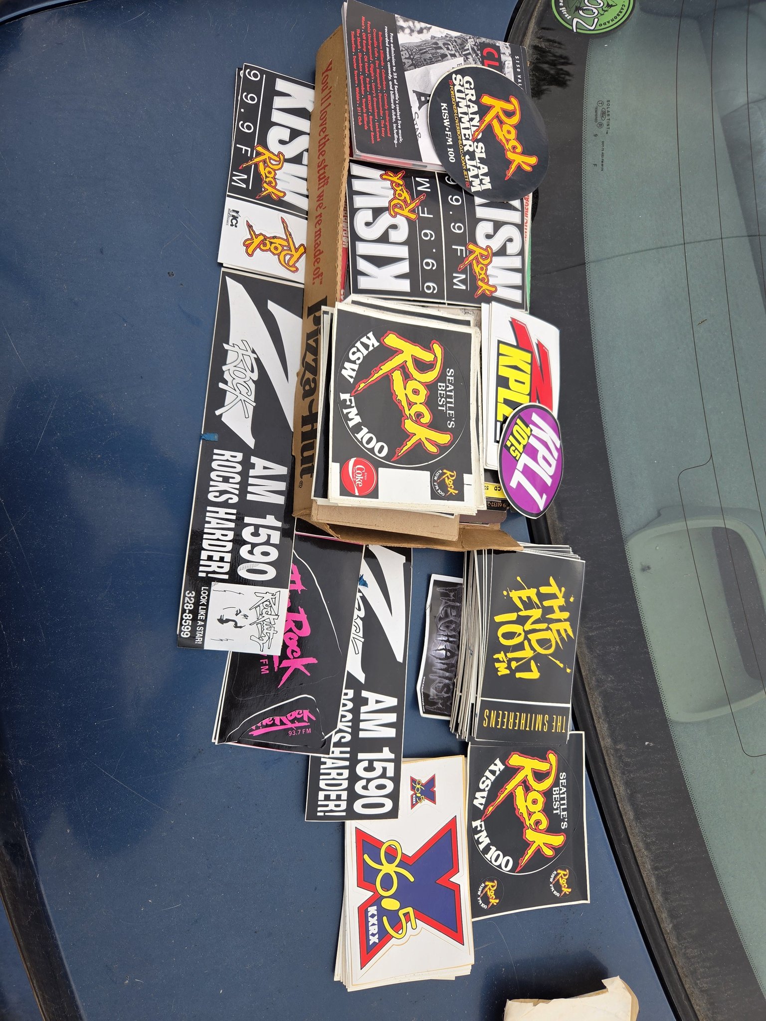 Vintage '90s music stickers found with original backing
