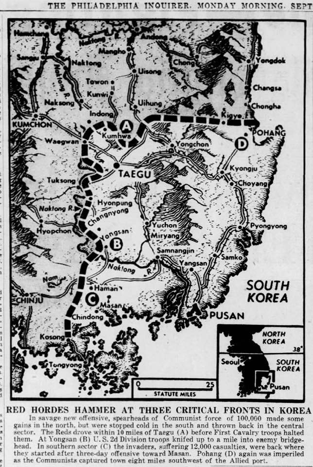 Red Army advances in Korea, September 1950