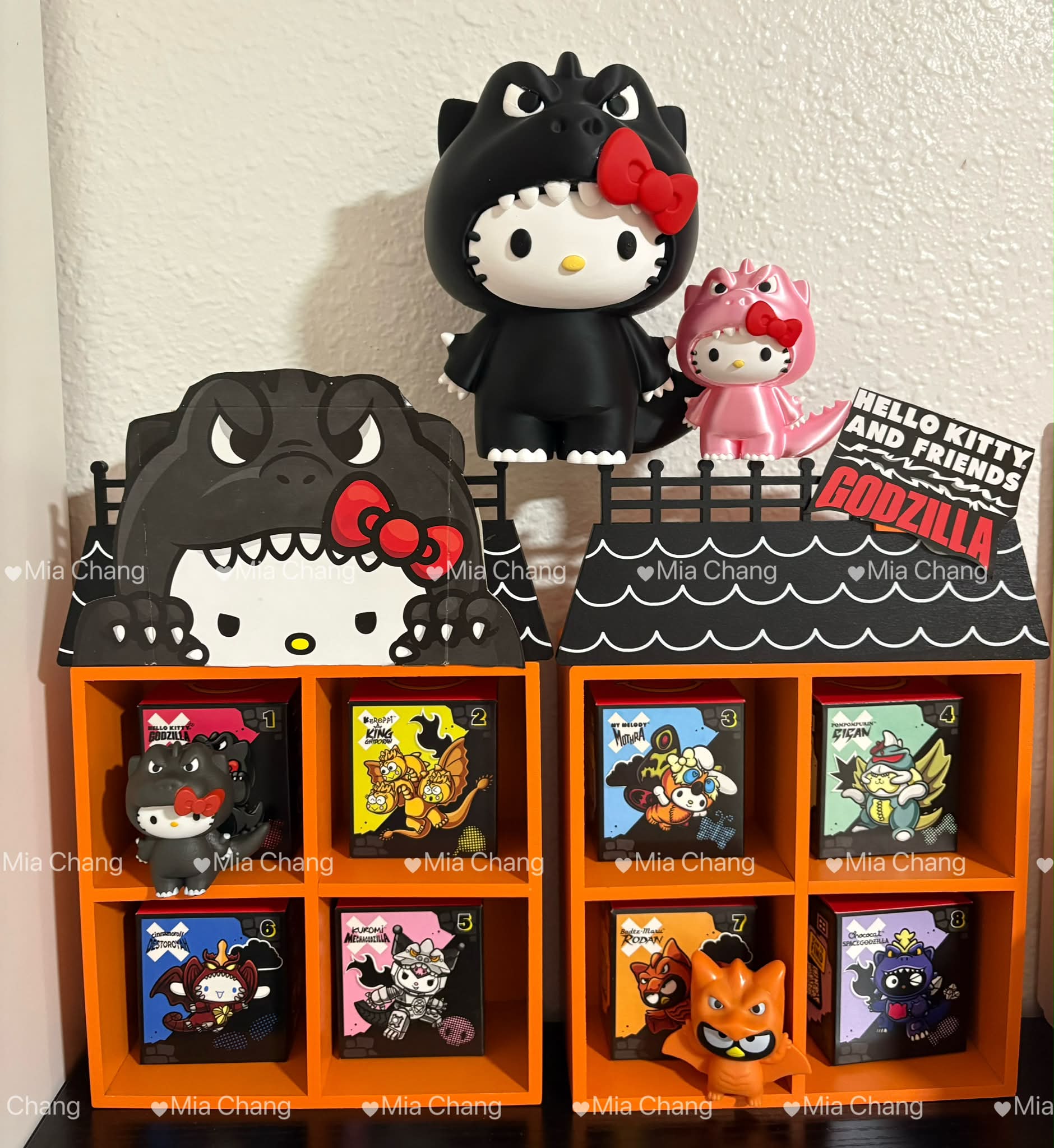 She's so excited because her Hello Kitty Godzilla collection from