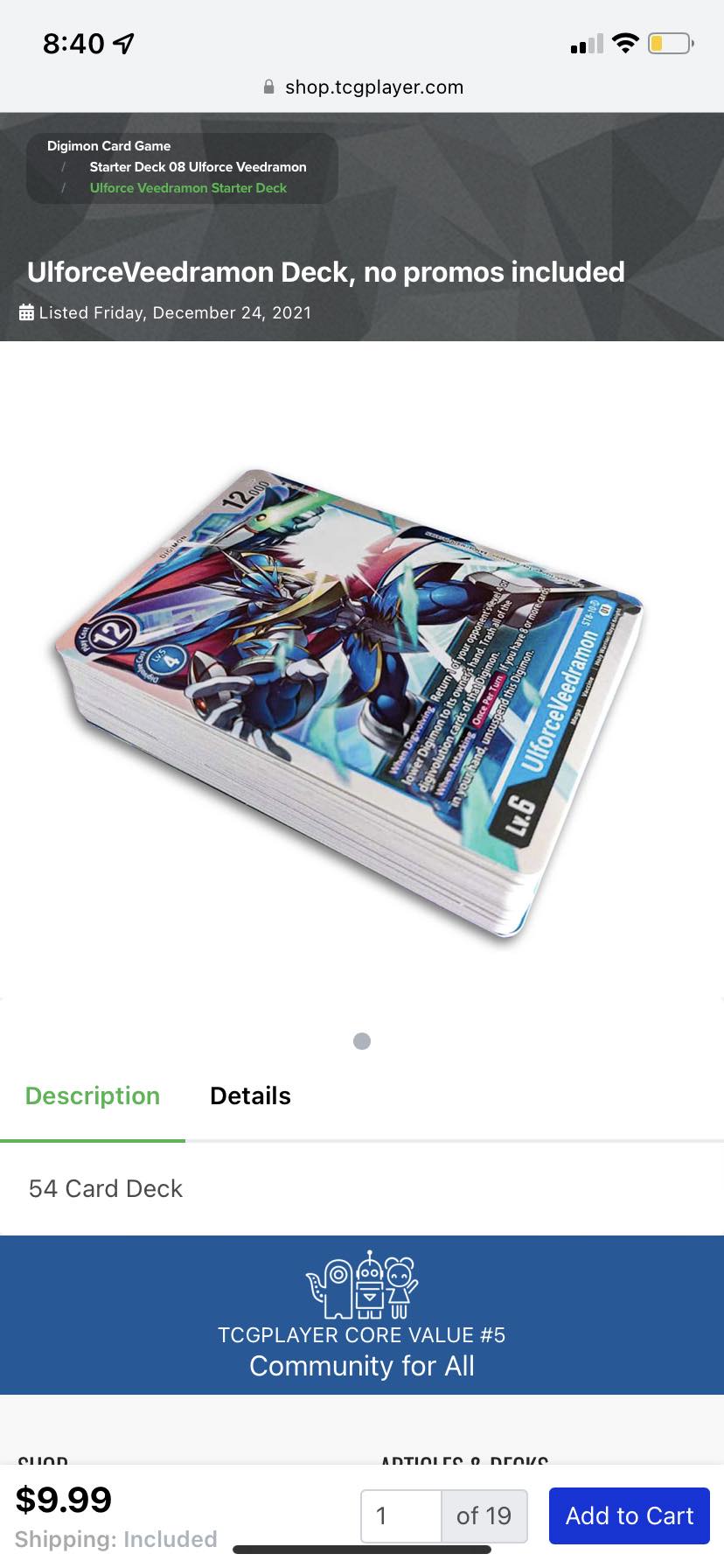digimon card game ulforceveedramon starter deck Game: - (ST-8) Return 1 of your opponents lowest level Digimon to the bottom of the deck DIGIMON CARD GAME: ULFORCE VEEDRAMON