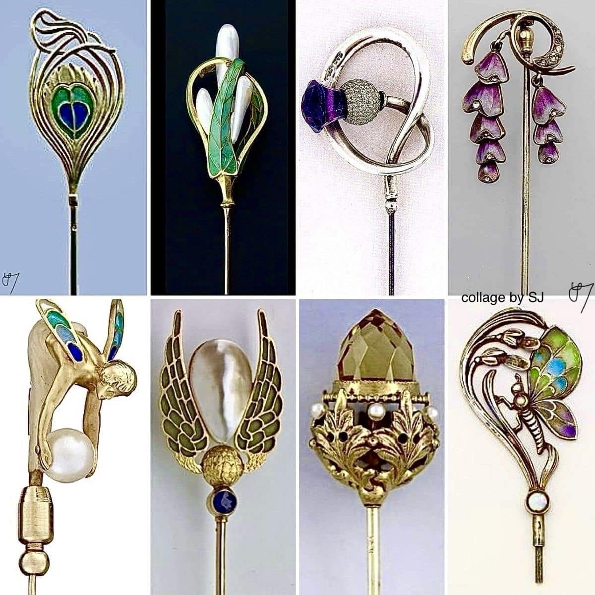 Broche Art Nouveau Ancienne Femme Au Chapeau - Plaquée Or, Vers 1900, Très Bon état, Bijou Vintage