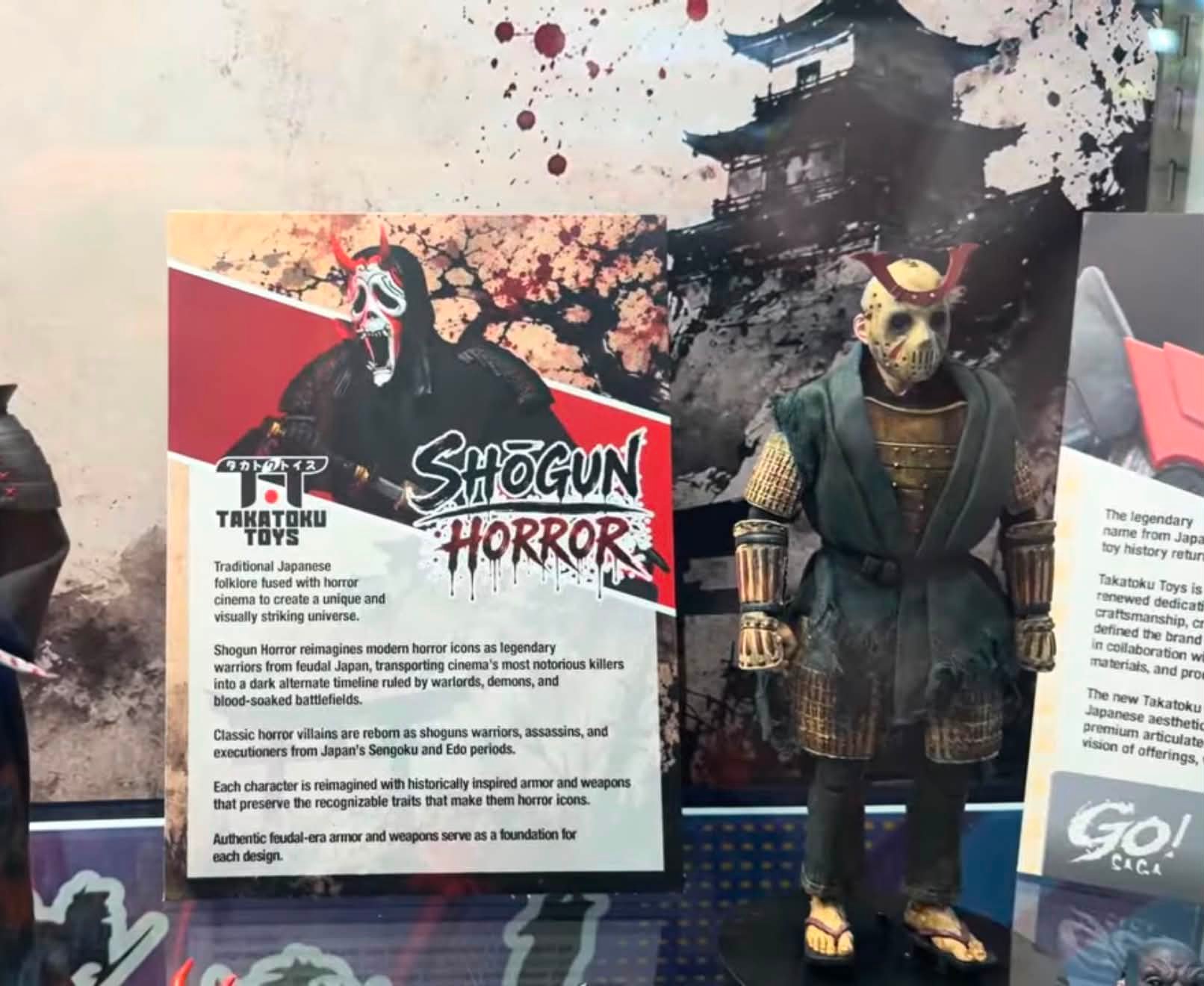 Shogun and Leatherface figures on display at SDCC