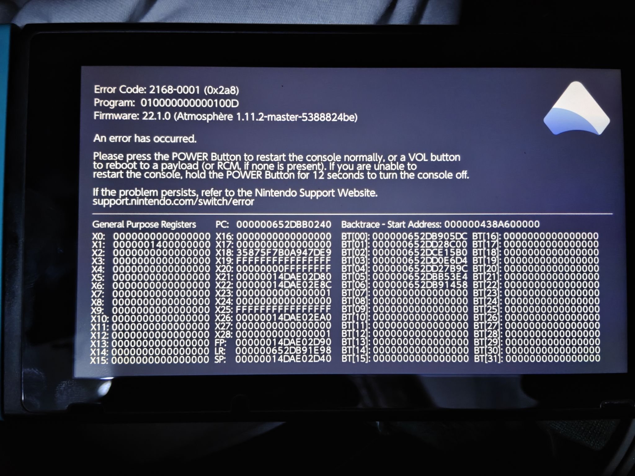 How to fix Nintendo Switch error code 2168-0001 (0x2a8) when