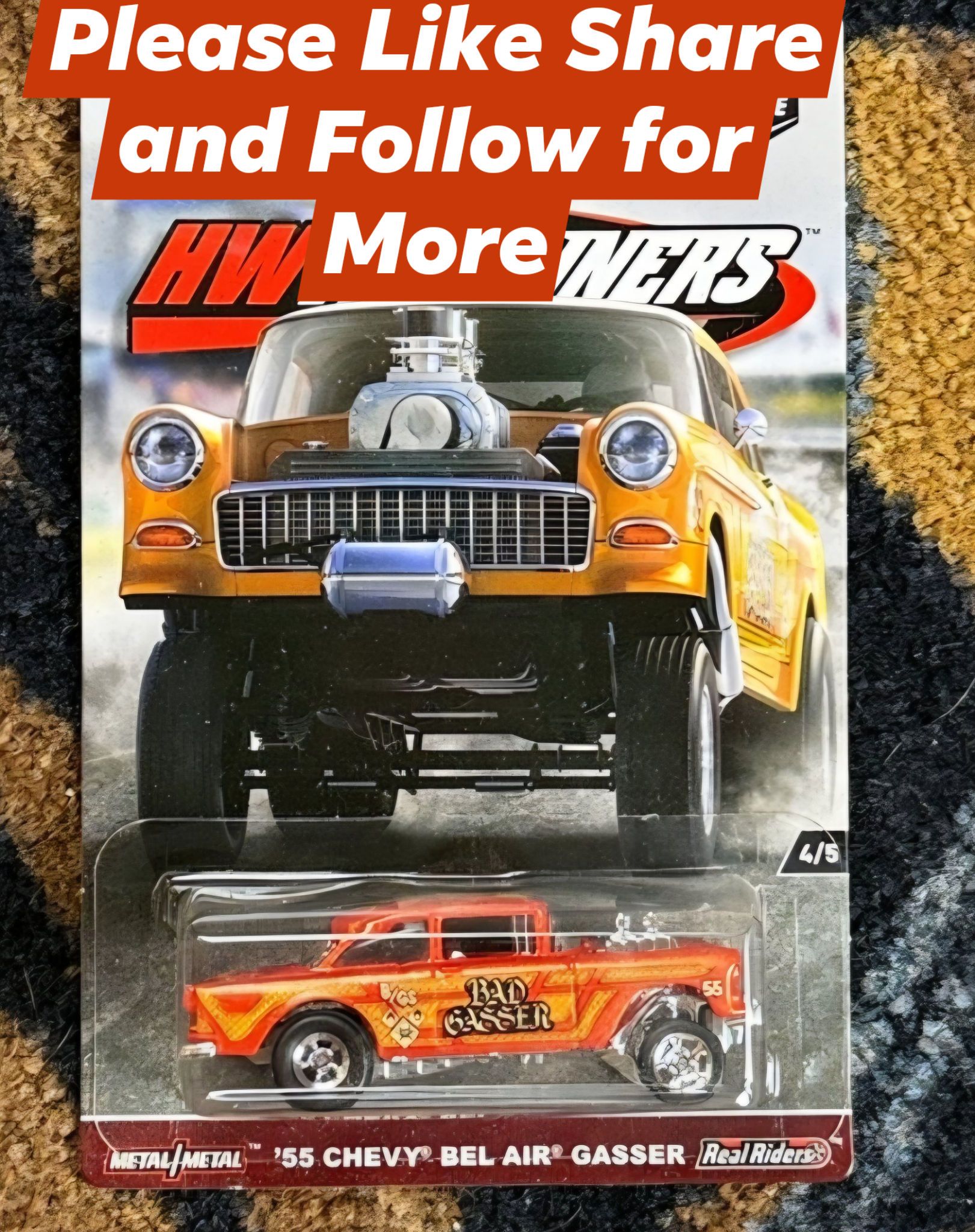 Hot Wheels '55 Chevy Bel Air Gasser die-cast car