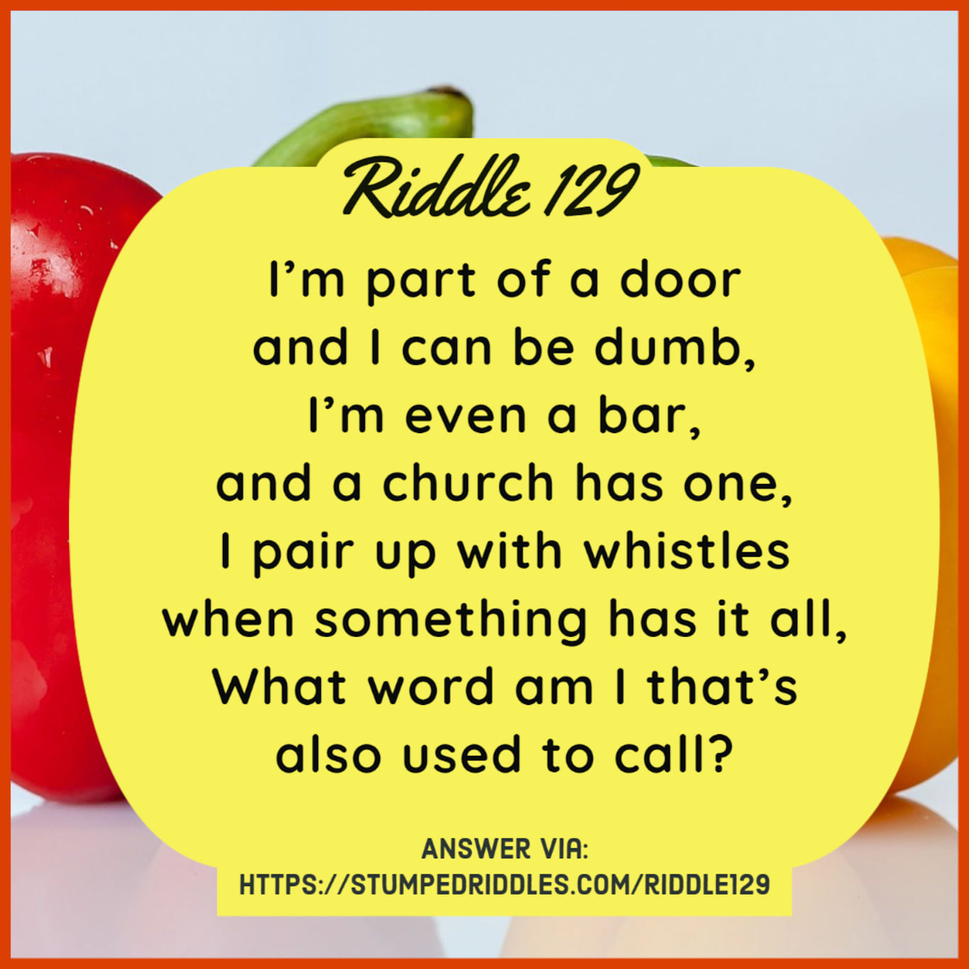 Riddles - Today's Riddle: “I’m part of a door, and I can... | Facebook