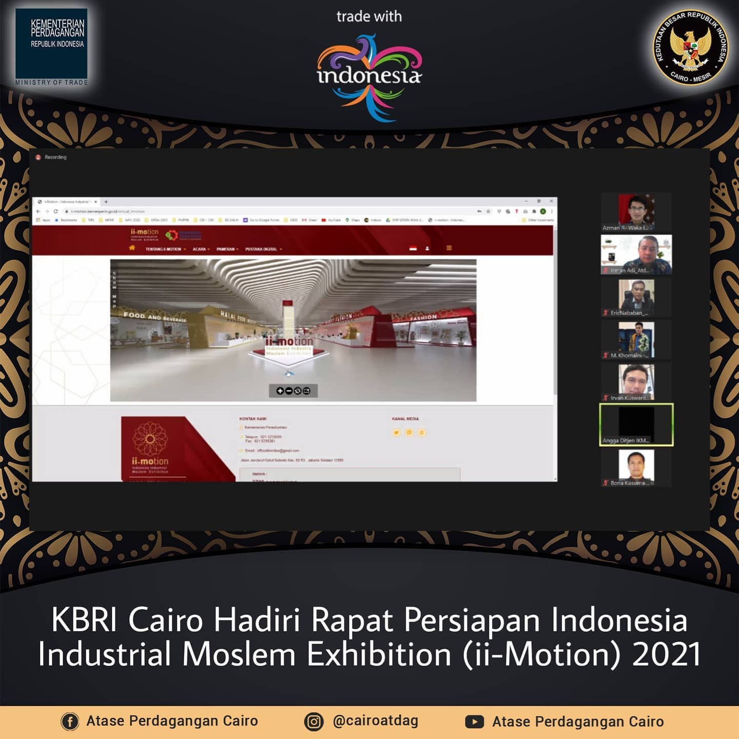 ⌚ Jum'at (12 Maret 2021) Dalam mendorong pertumbuhan IKM produk muslim ...