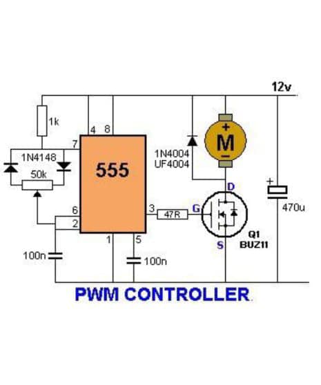 Electronics Craftsman | PWM Motor Speed Controller Using 555 Timer and ...