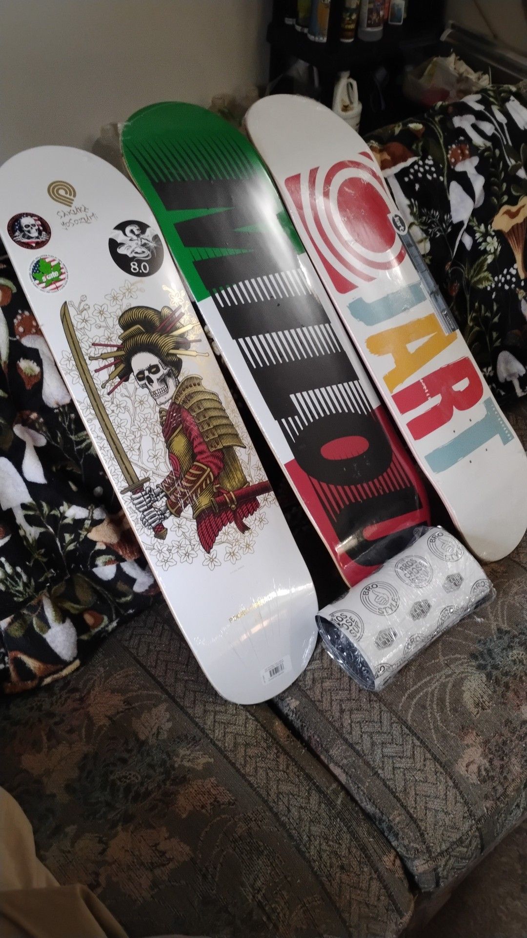 Skull Skates coffin shaped decks at P.D.'s Hot Shop