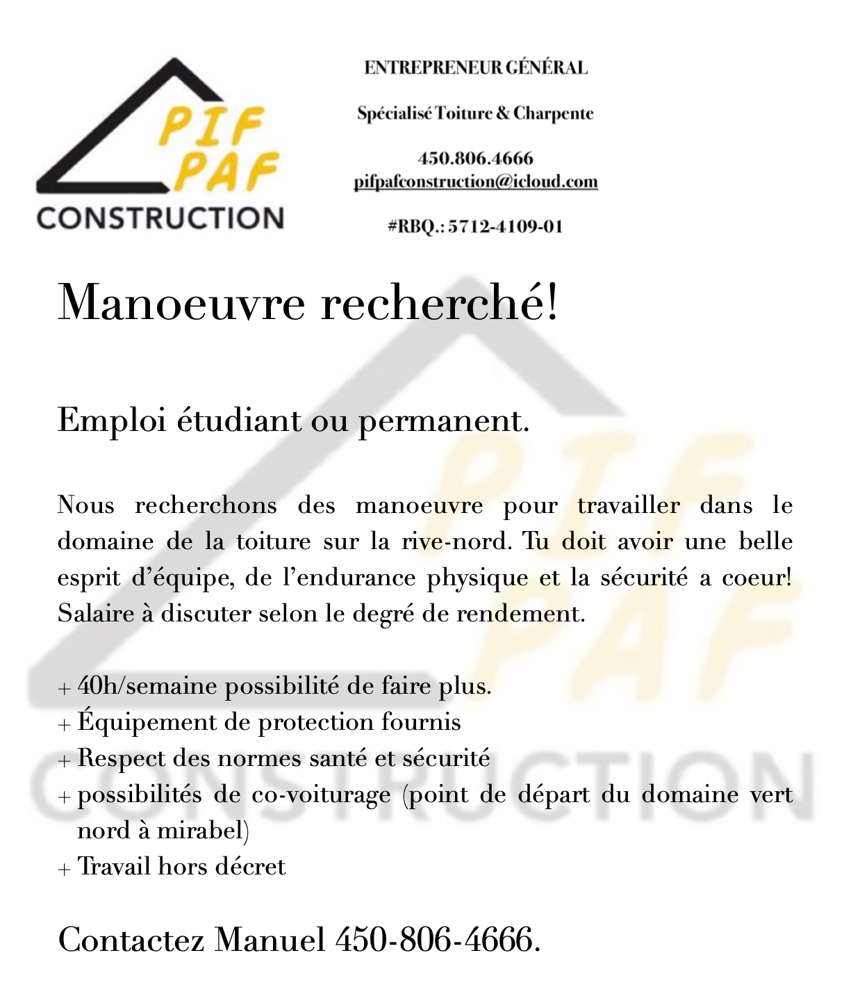 Pif Paf Construction