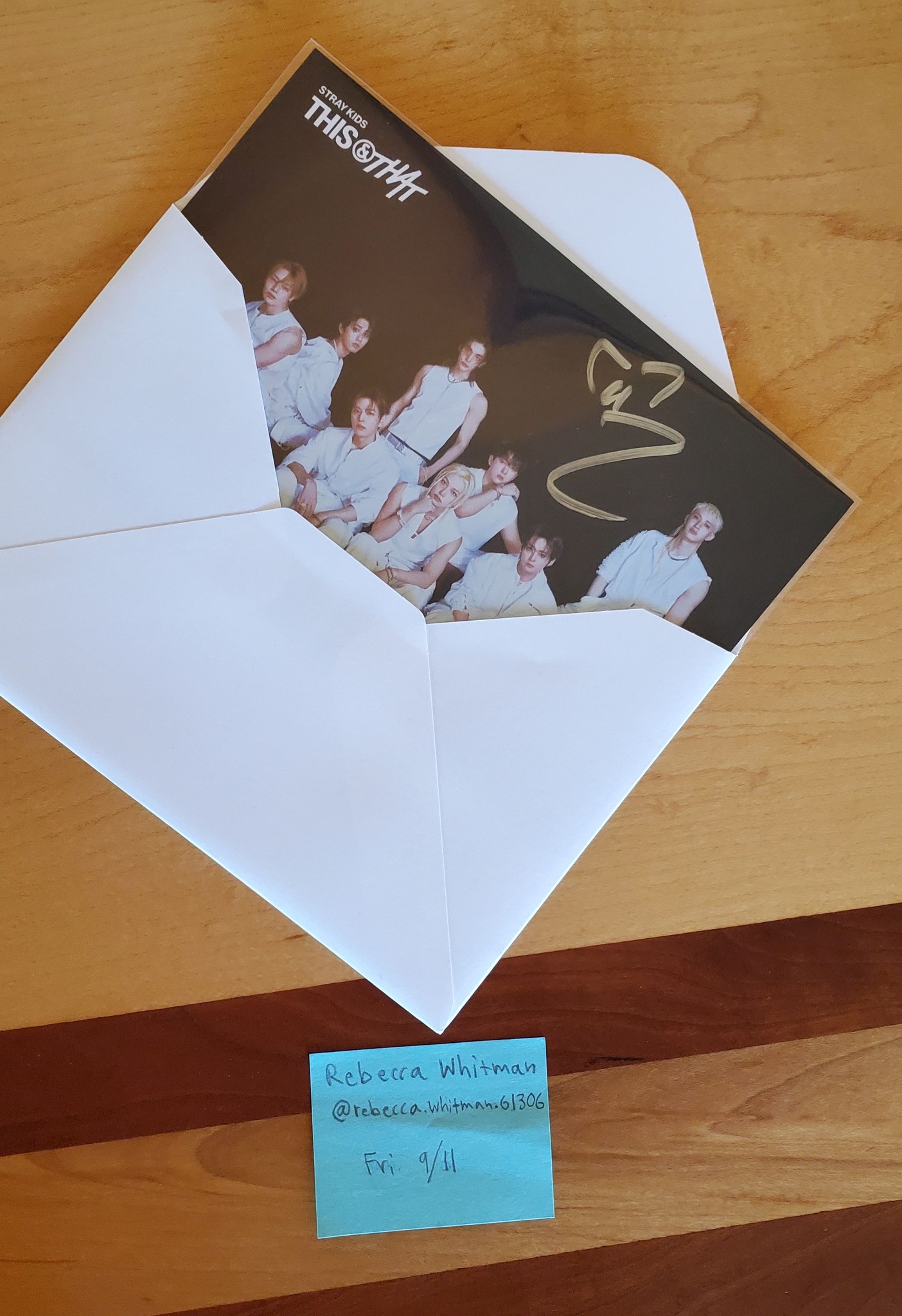 Stray Kids Felix signed This & That postcard for trade or sale
