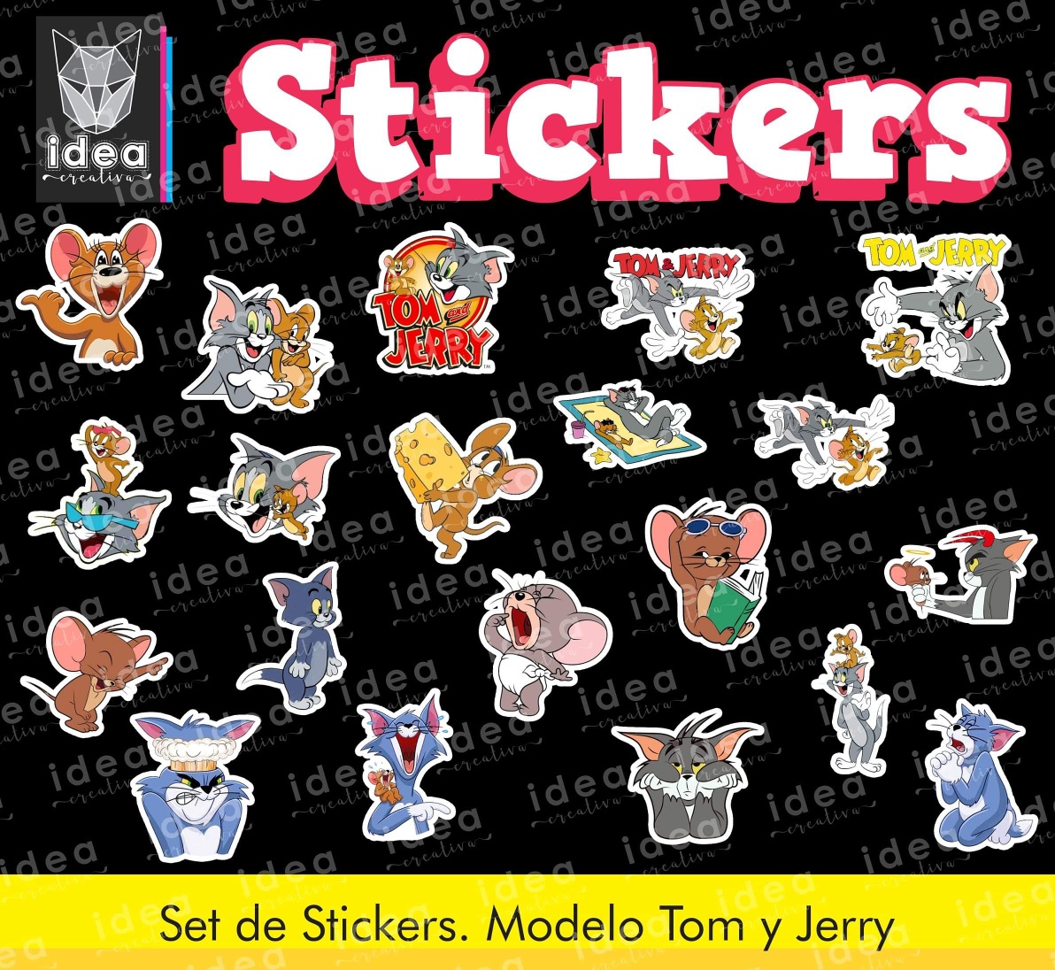 Idea creativa - Set de stickers Modelo: Tom y Jerry...