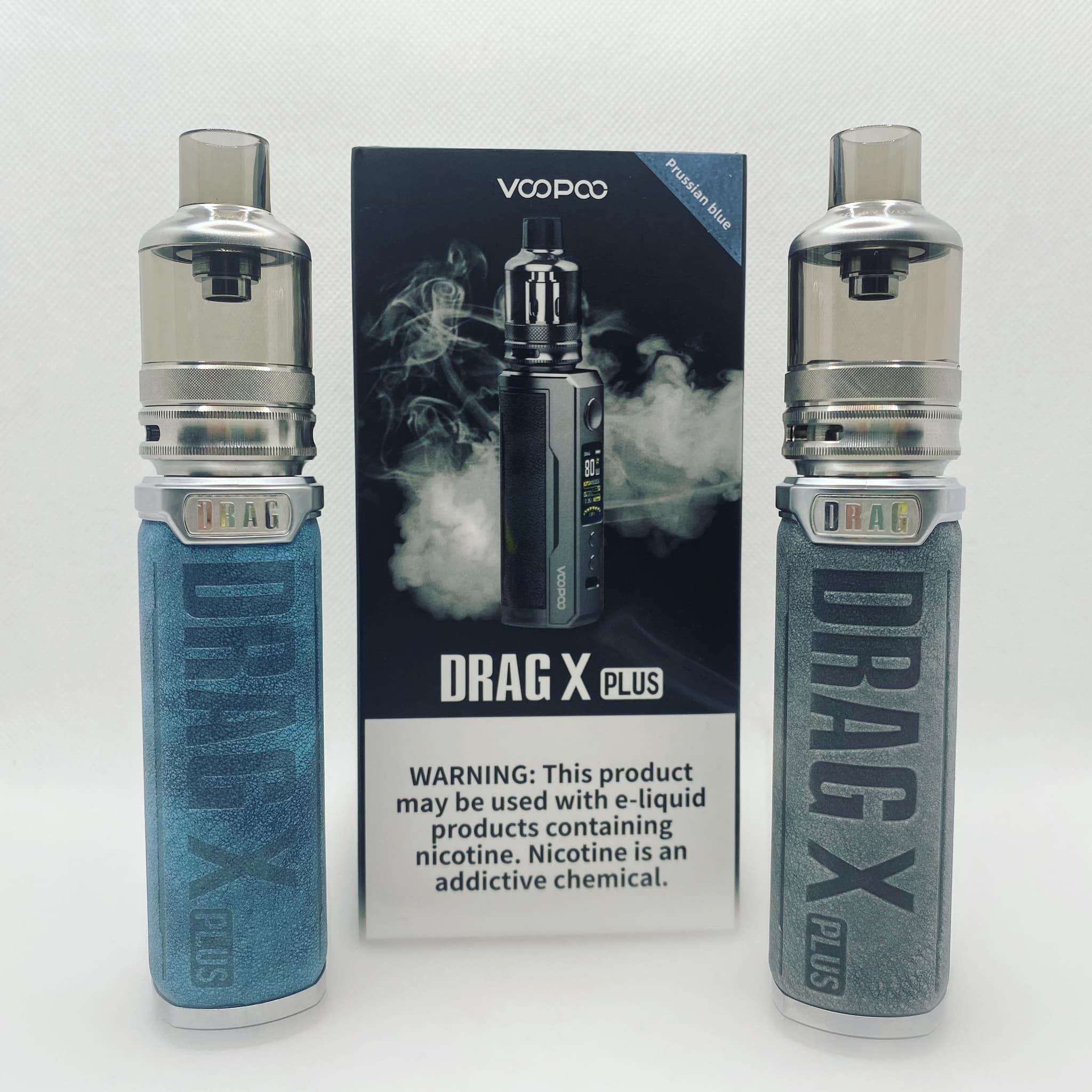 voopoo drag x plus prussian blue X3 kit with 80w max power and mesh coils Flavor:Berrymelon Icy CLEAR Vaporesso XROS 5 and
