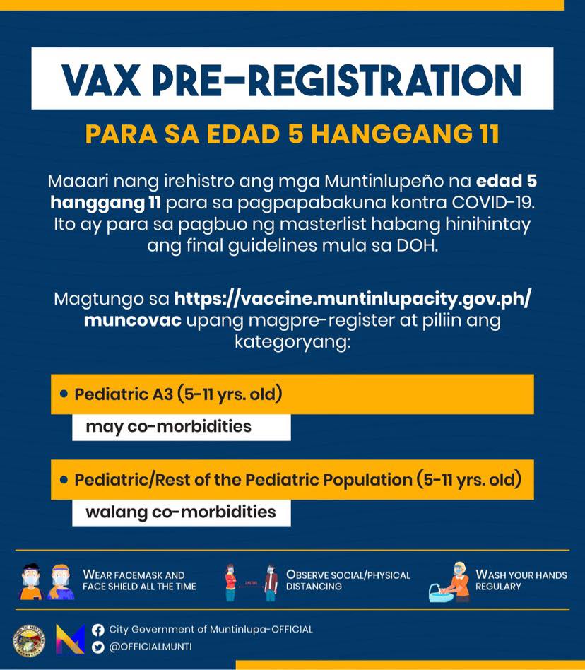 PRE-REGISTRATION... - City Government of Muntinlupa - OFFICIAL | Facebook