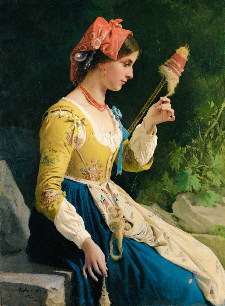 Zeuxis and the young women of Croton painted by Eleuterio Pagliano