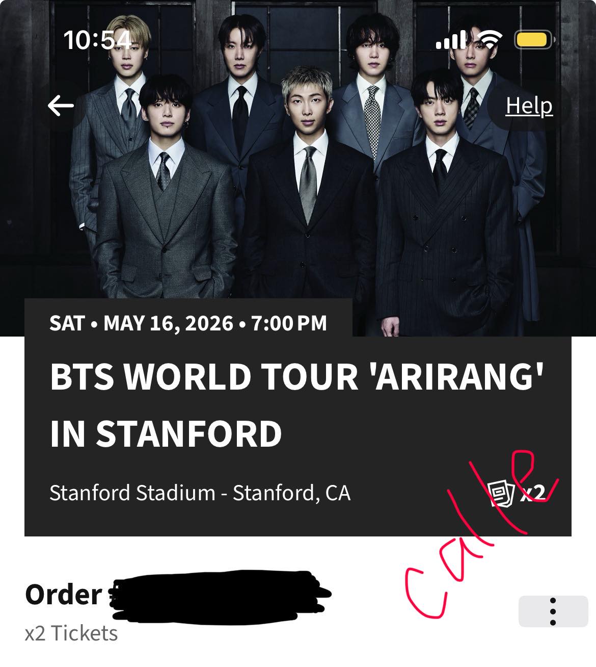 BTS Arirang tour tickets for sale at Stanford, CA