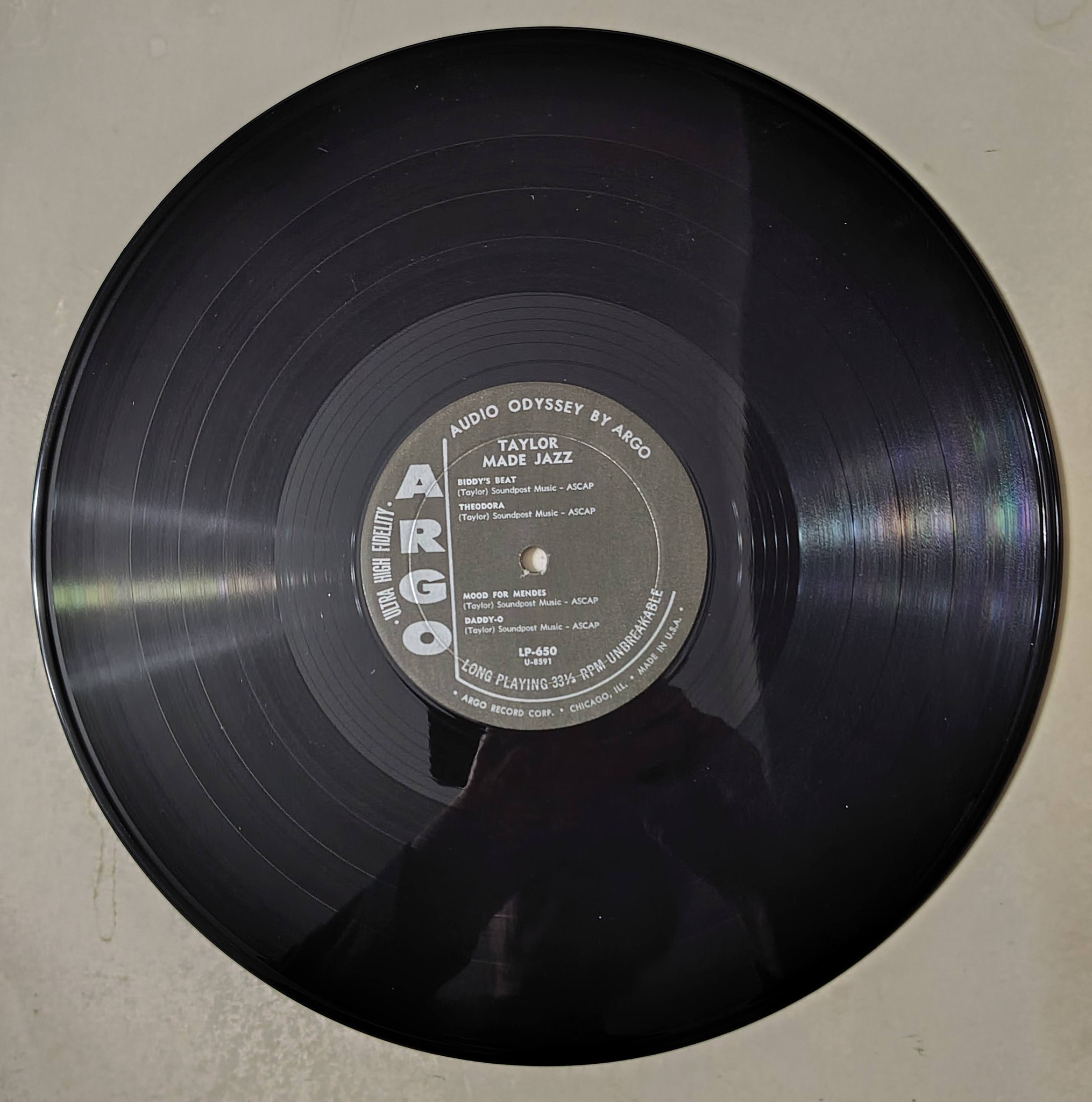 Billy Taylor / Taylor Made Jazz （Argo LP 650）のD.J.Copy（プロモ