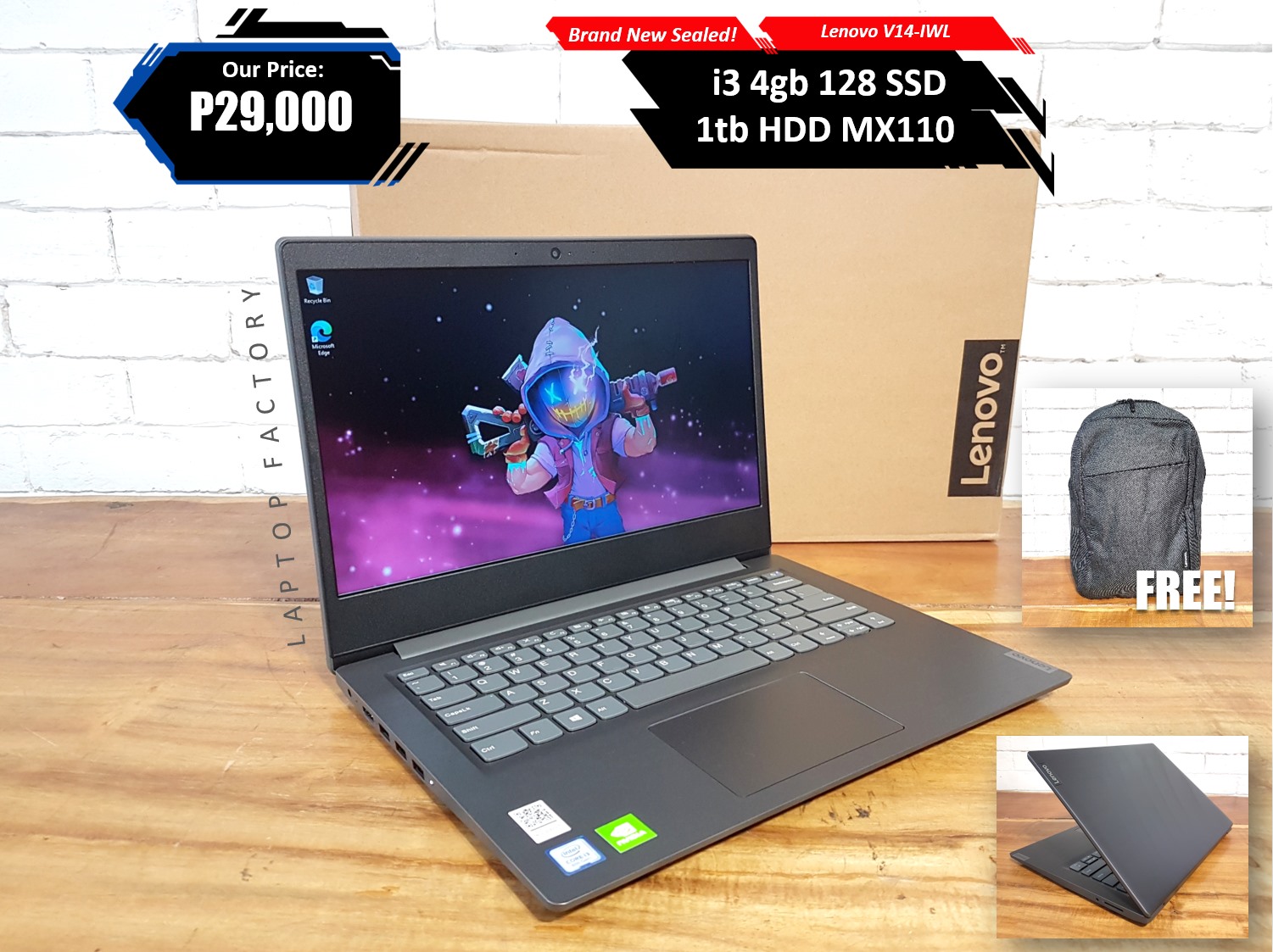 Brand-new SEALED Lenovo V14-IWL i3 4gb 128 SSD + 1tb HDD MX110 