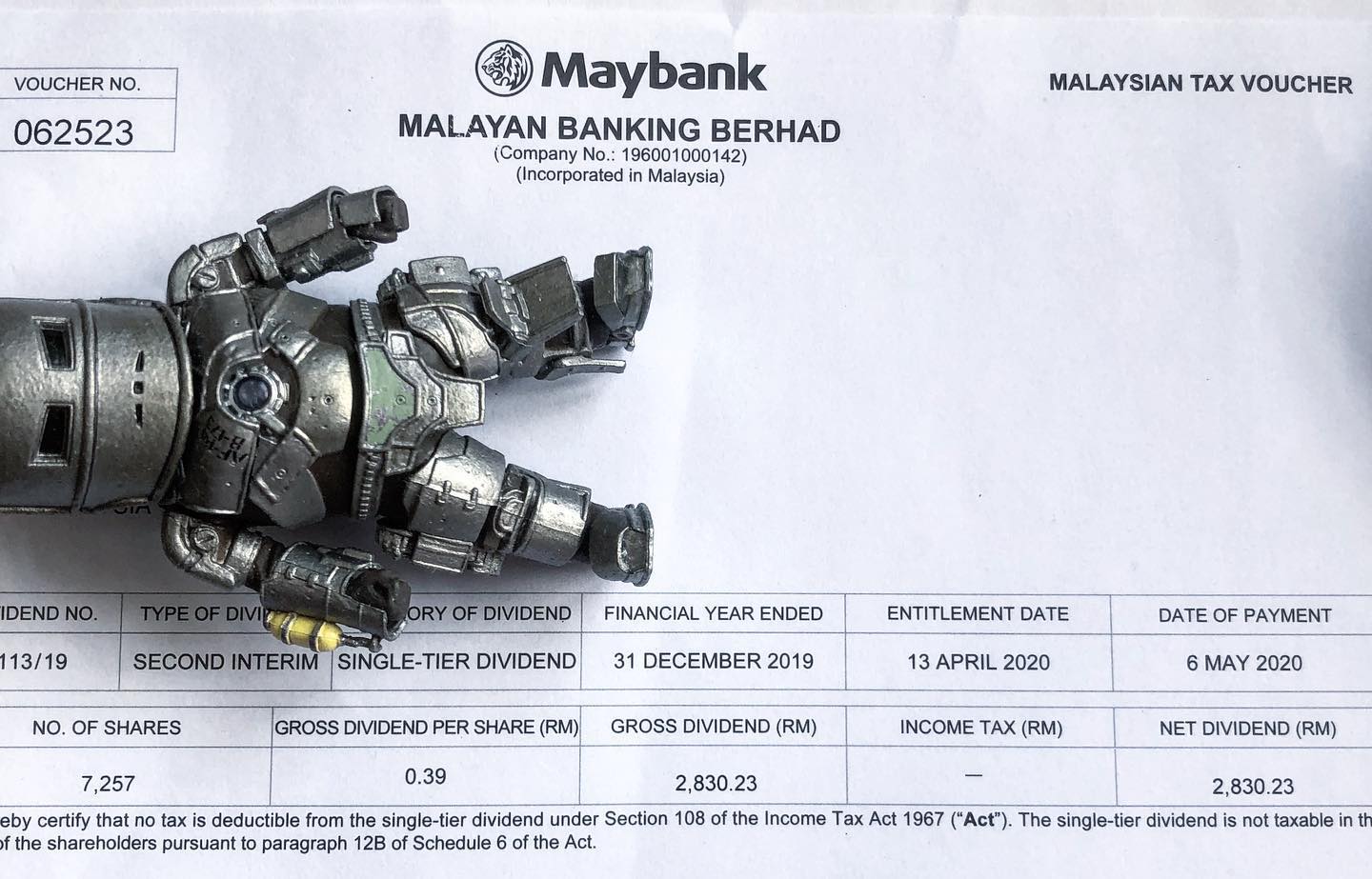 Dividend Magic First Dividend Distribution By Malayan Banking Berhad For 2020 Rm2 830 23 Received Maybank May 2020 Dividend Rm2 830 23 Total 2020 Dividend Rm2 830 23 Dividend Yield 4 77 Gross Investment Rm59 367 34 Market Value Rm53 919 51