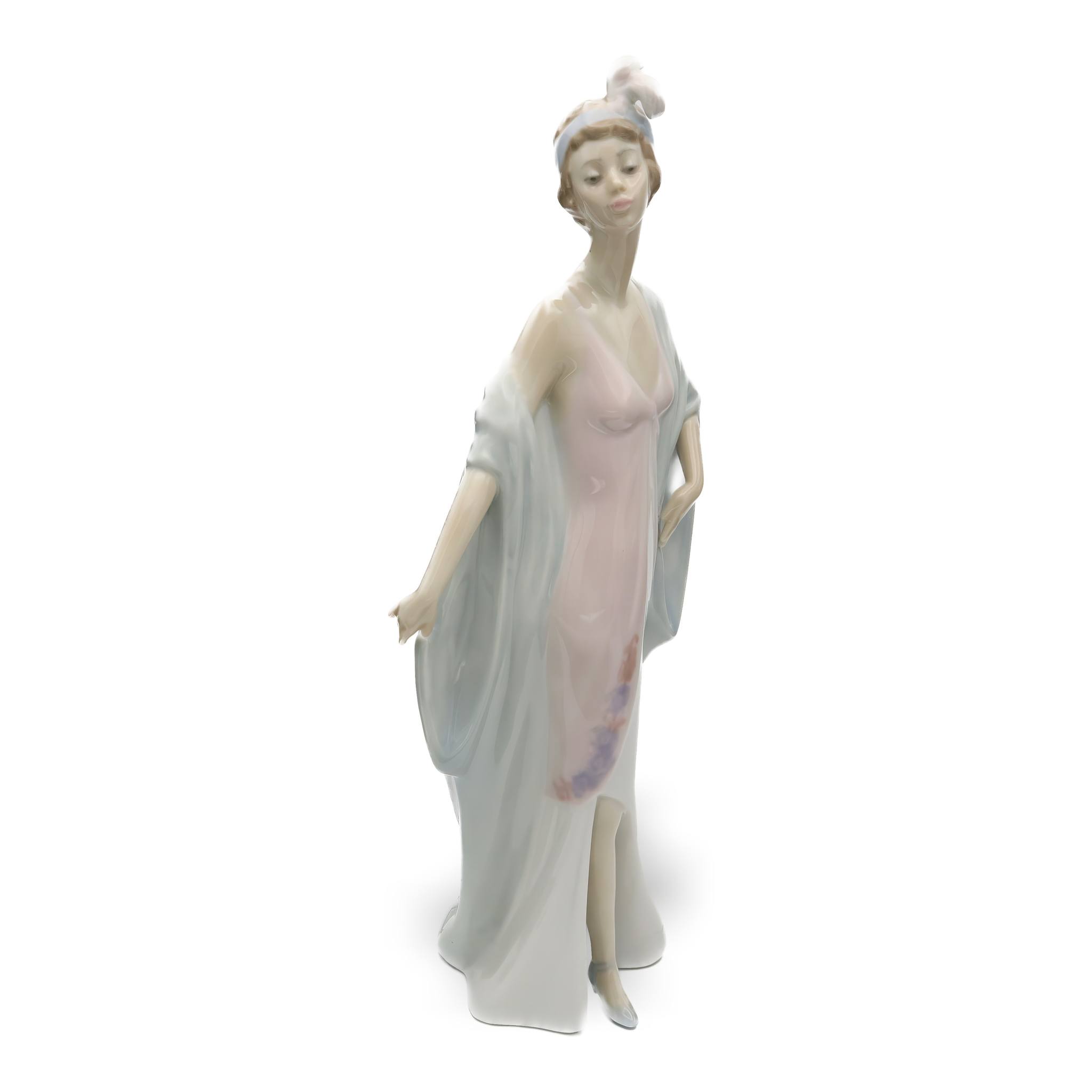 中古】イタリア製 V.Tessaro 女性像 フィギュリン酸 高さ33cm 中古