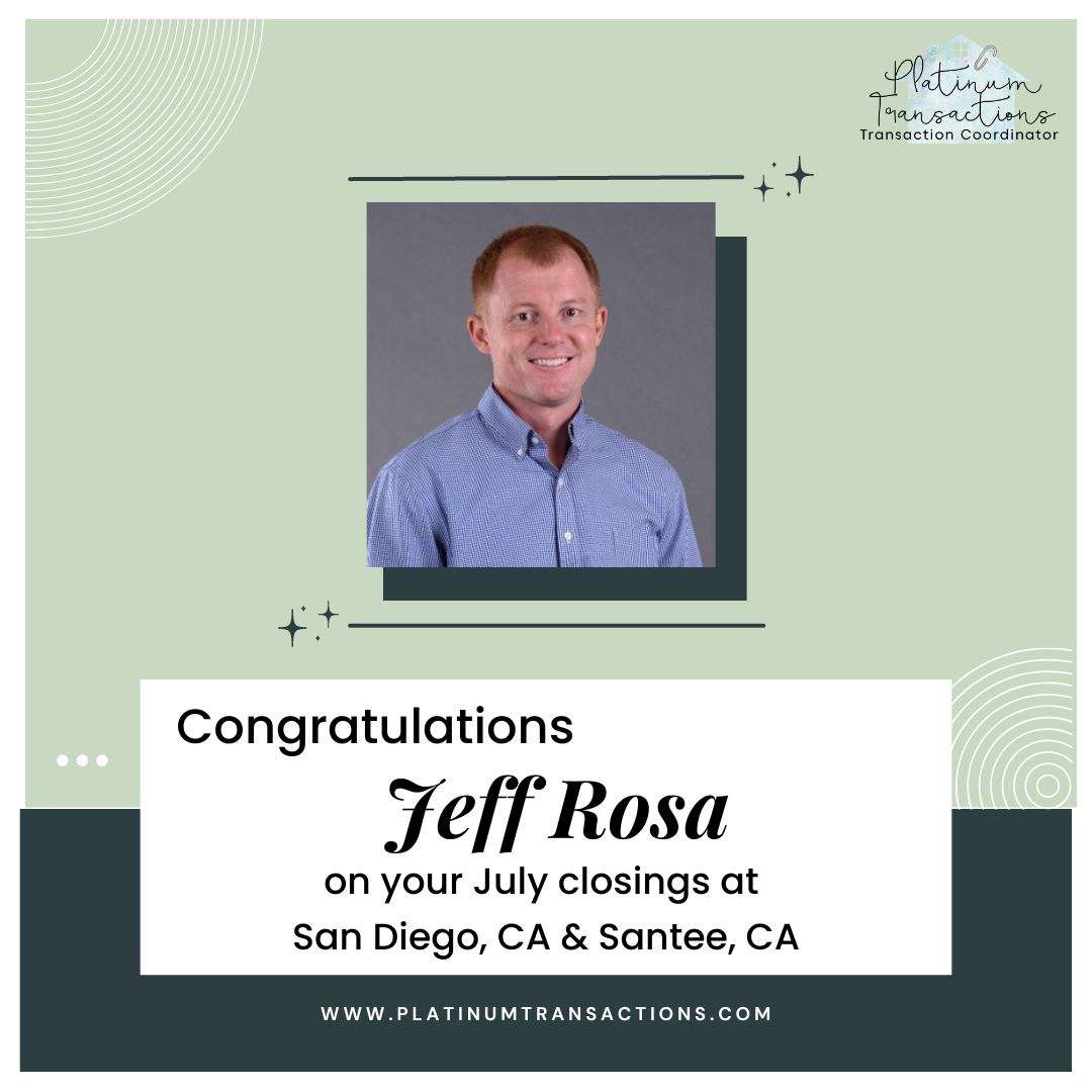 Congratulations to Jeff Rosa on... - Platinum Transactions | Facebook