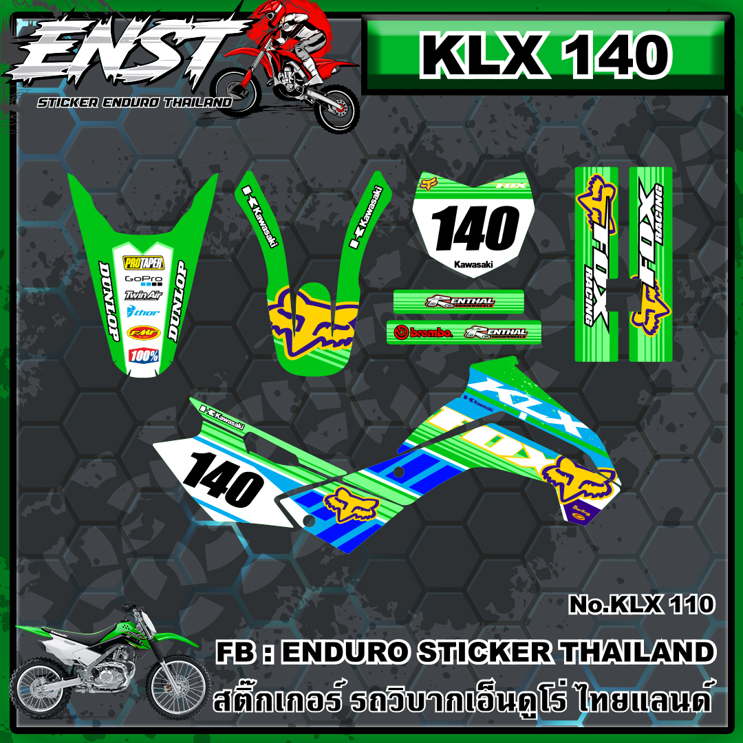 KLX 140... - สติ๊กเกอร์ รถวิบากเอ็นดูโร่ ไทยแลนด์ Enduro Sticker ...
