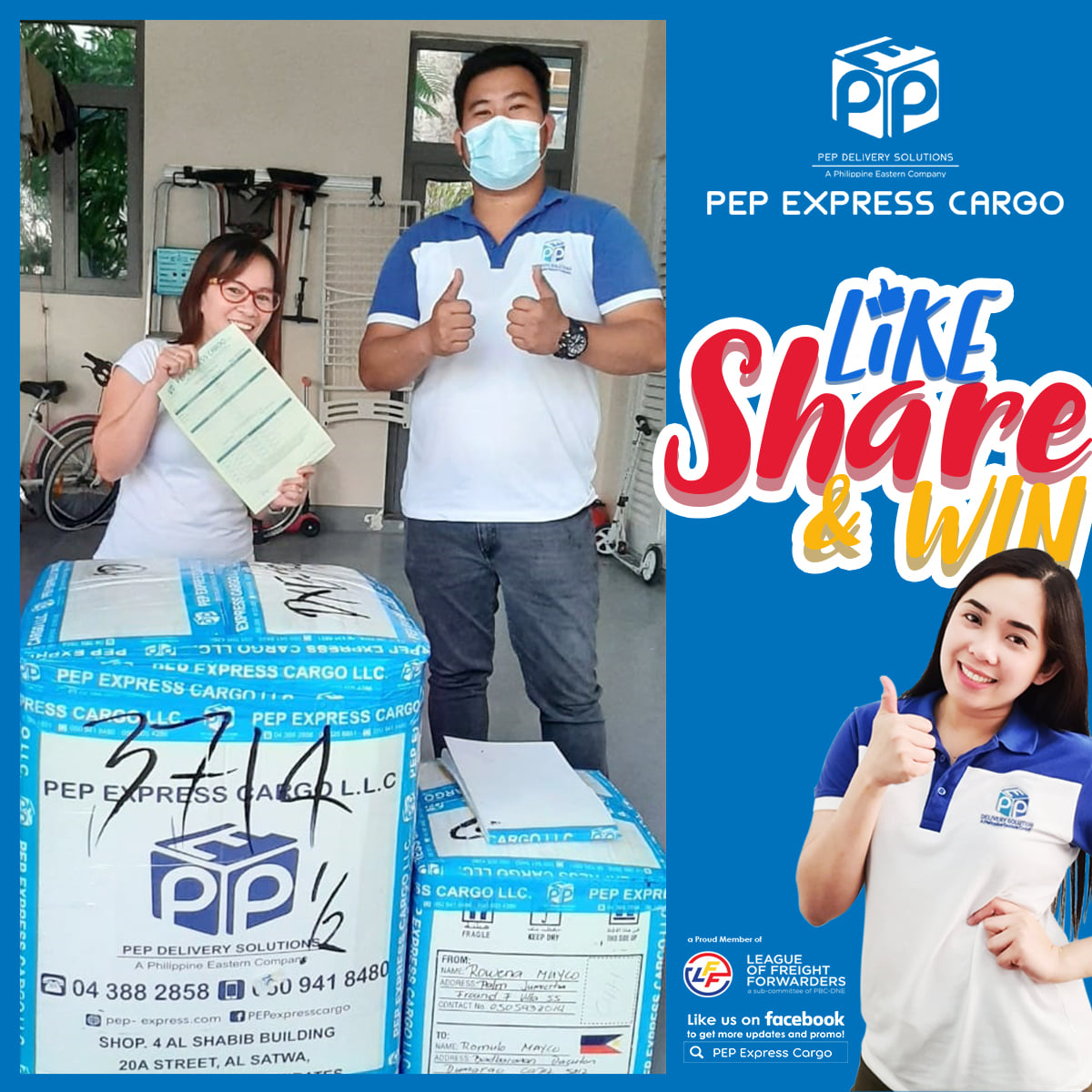 PEP Express Cargo - Like, Share and Win! Mechanics: 1. Send any size of ...