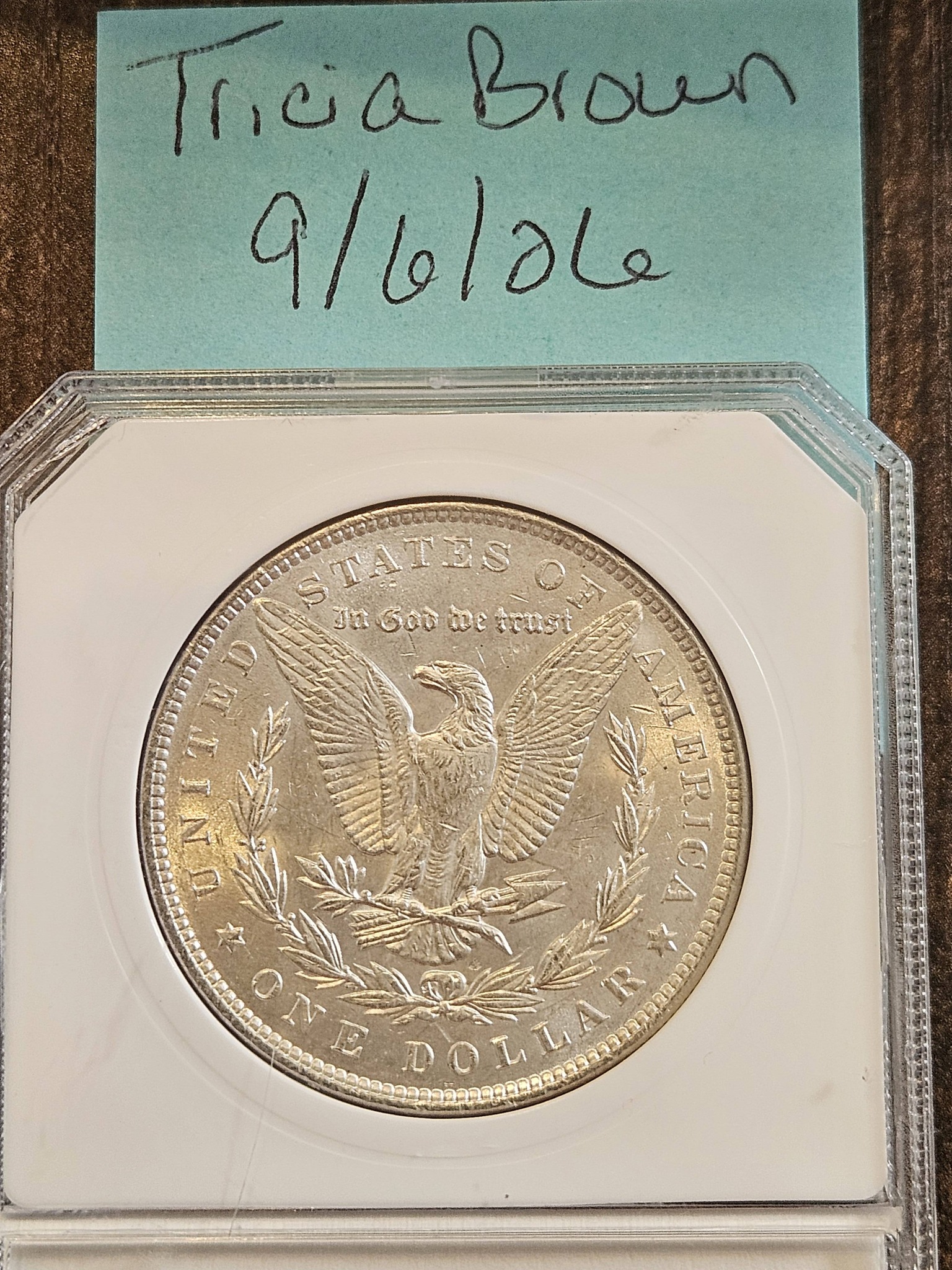 1896 Morgan dollar coin PCI MS65+ for auction