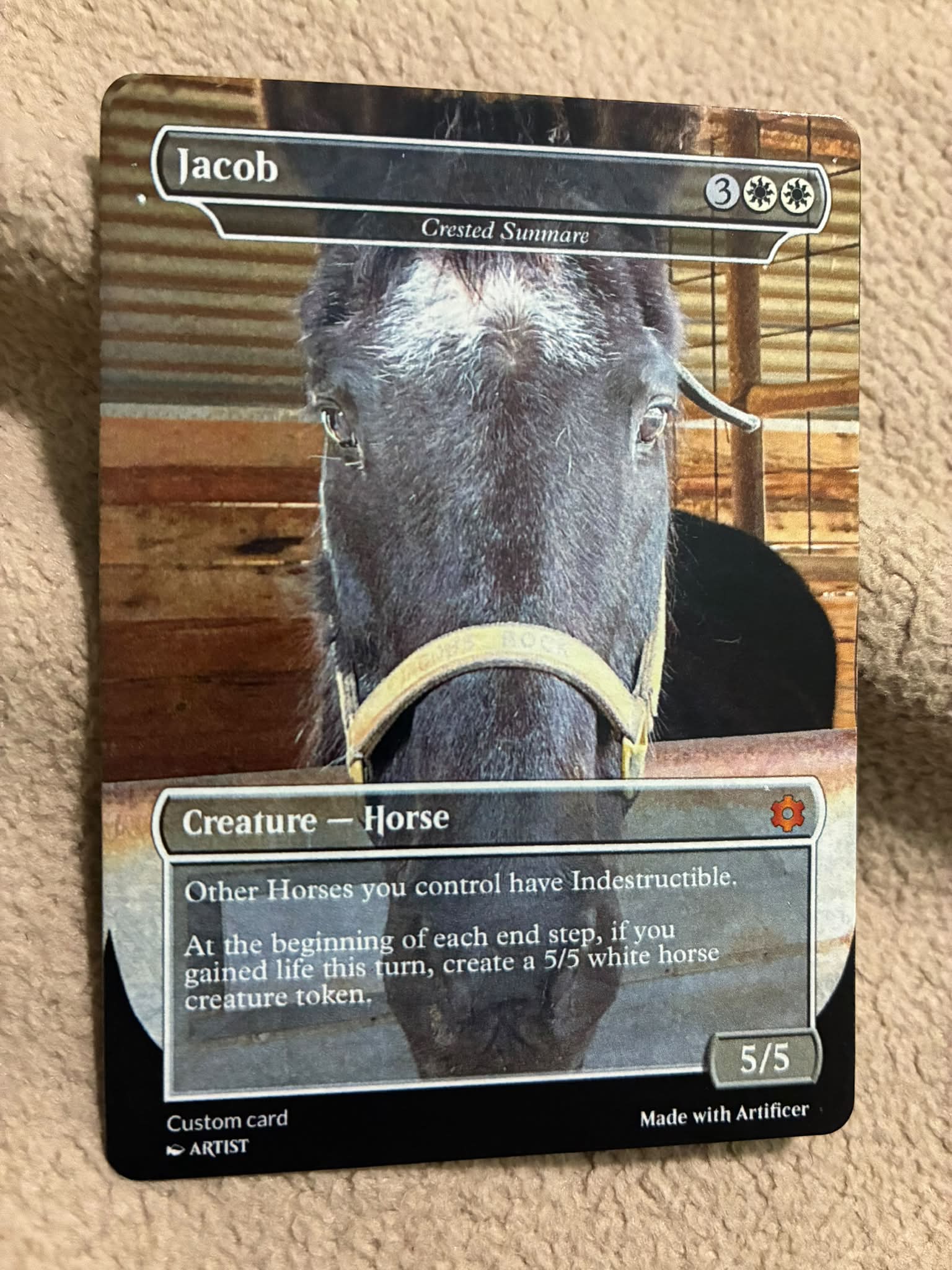 Magic: the Gathering player shares original horse-themed card design