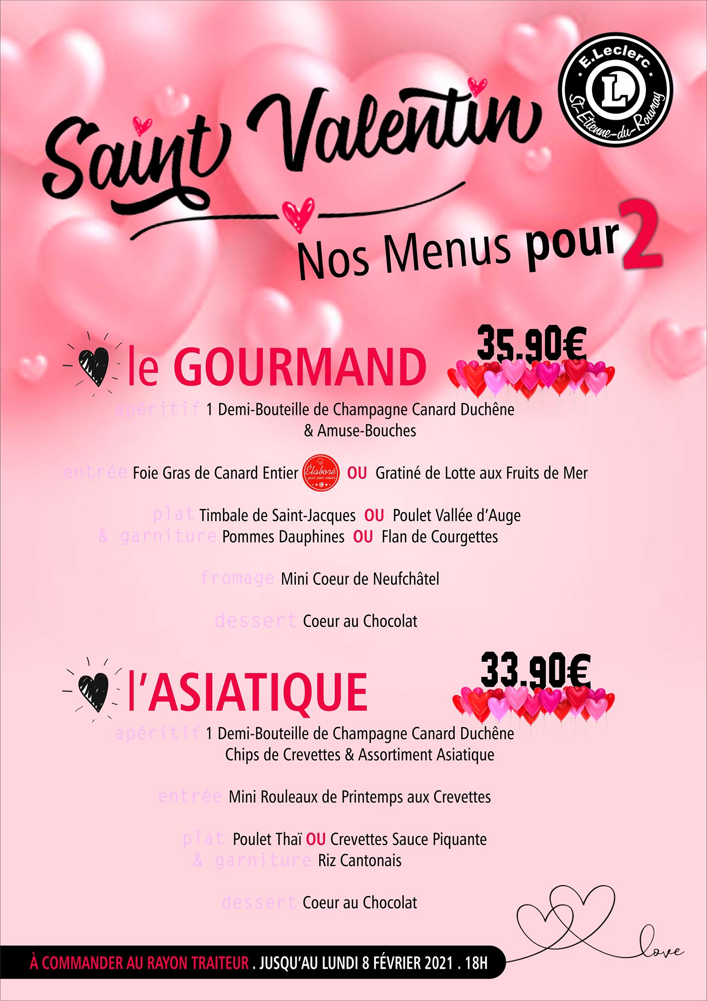 MENU SAINT VALENTIN... - E.Leclerc Saint Etienne du Rouvray | Facebook