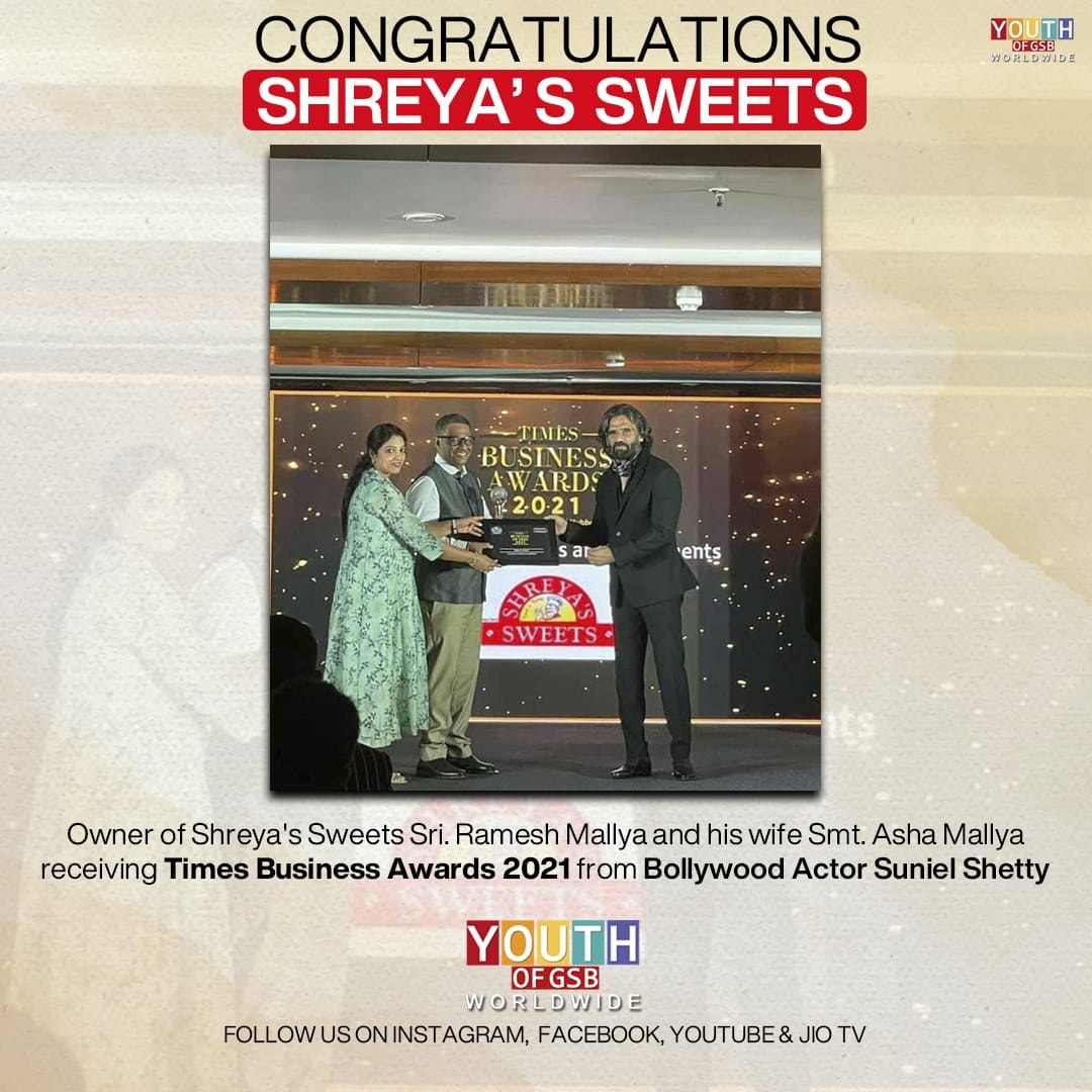 Youth of GSB - Congratulations to the Proud owners of Shreya's Sweets ...
