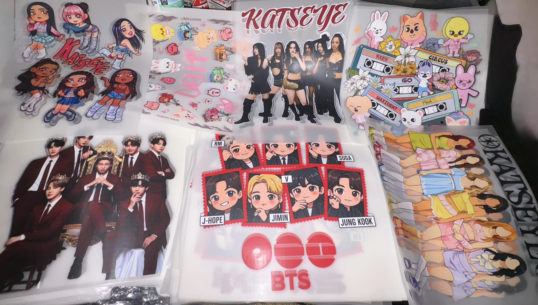 Stray Kids, TOMORROW X TOGETHER, and BTS K-pop merchandise for sale
