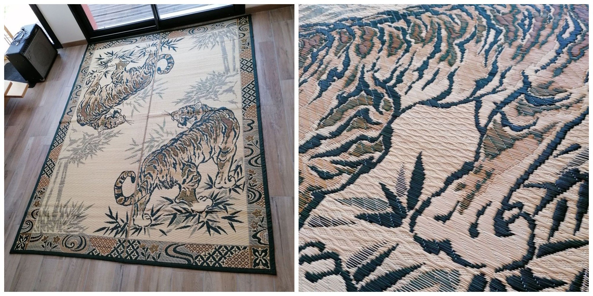 Beautiful Straw Work - Traditional Japanese rug, rice straw mat, tiger ...