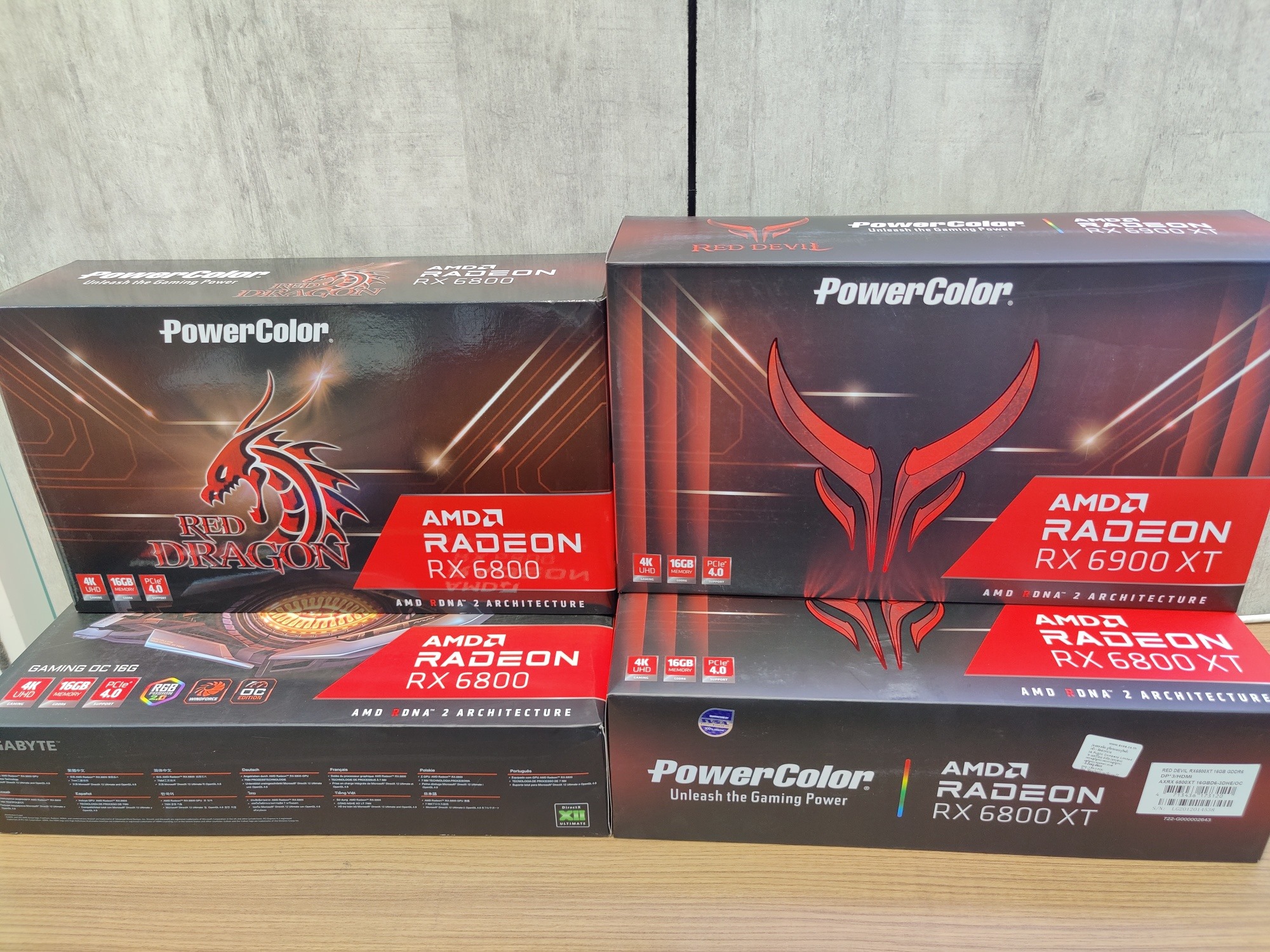 POWER COLOR RED DRAGON RADEON RX 6800 16GB = 27,500 . POWER COLOR 