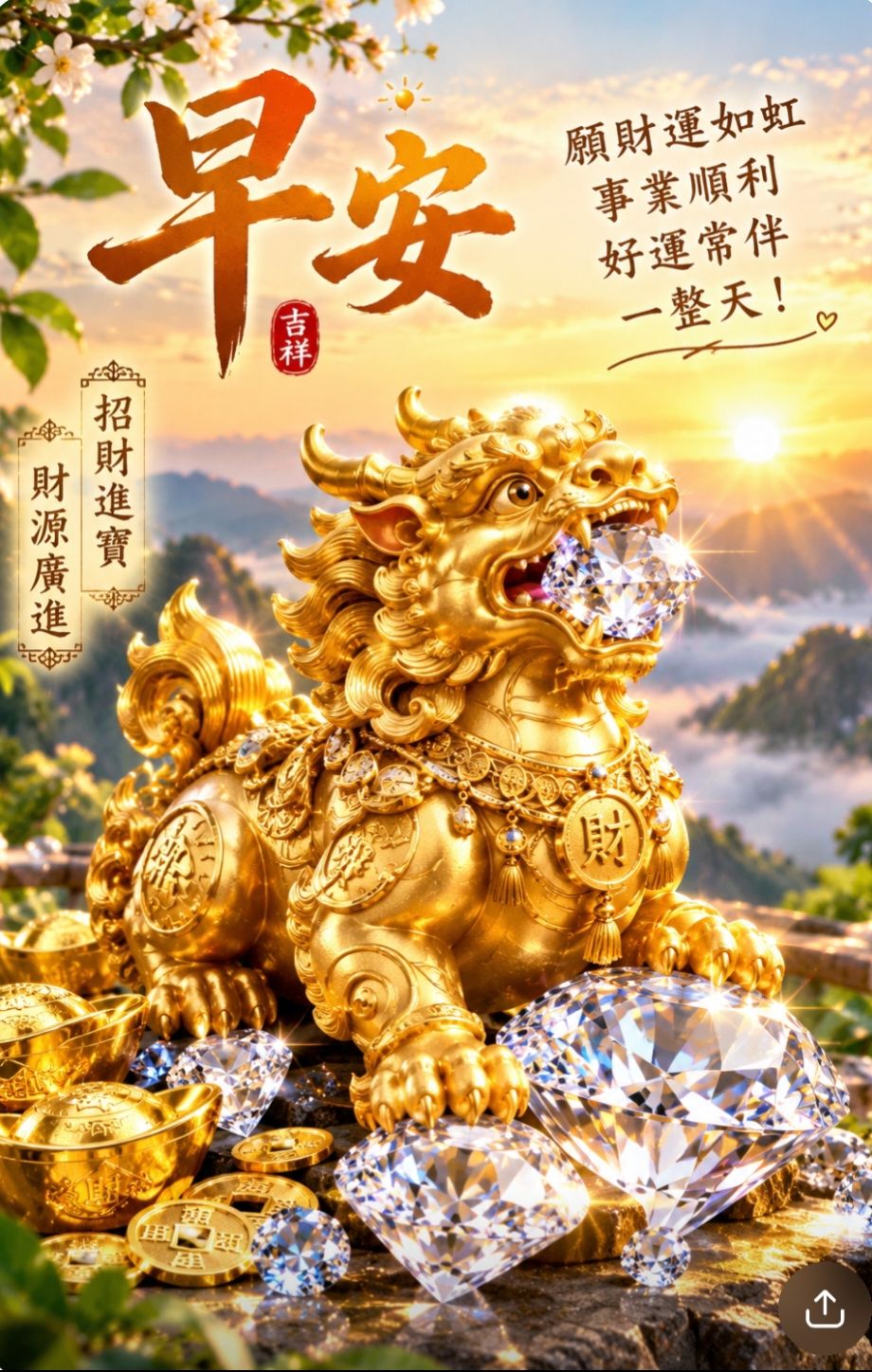 早安吉願財運如虹7.美順利事業順利好運常伴一整天！ 祥መጋኃጌ متههه