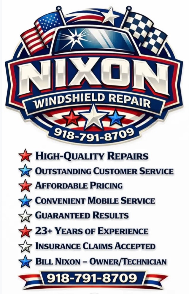 NIXON WINDSHIELD REPAIR क 天 マン 918-791-8709 HIGH-QUALITY