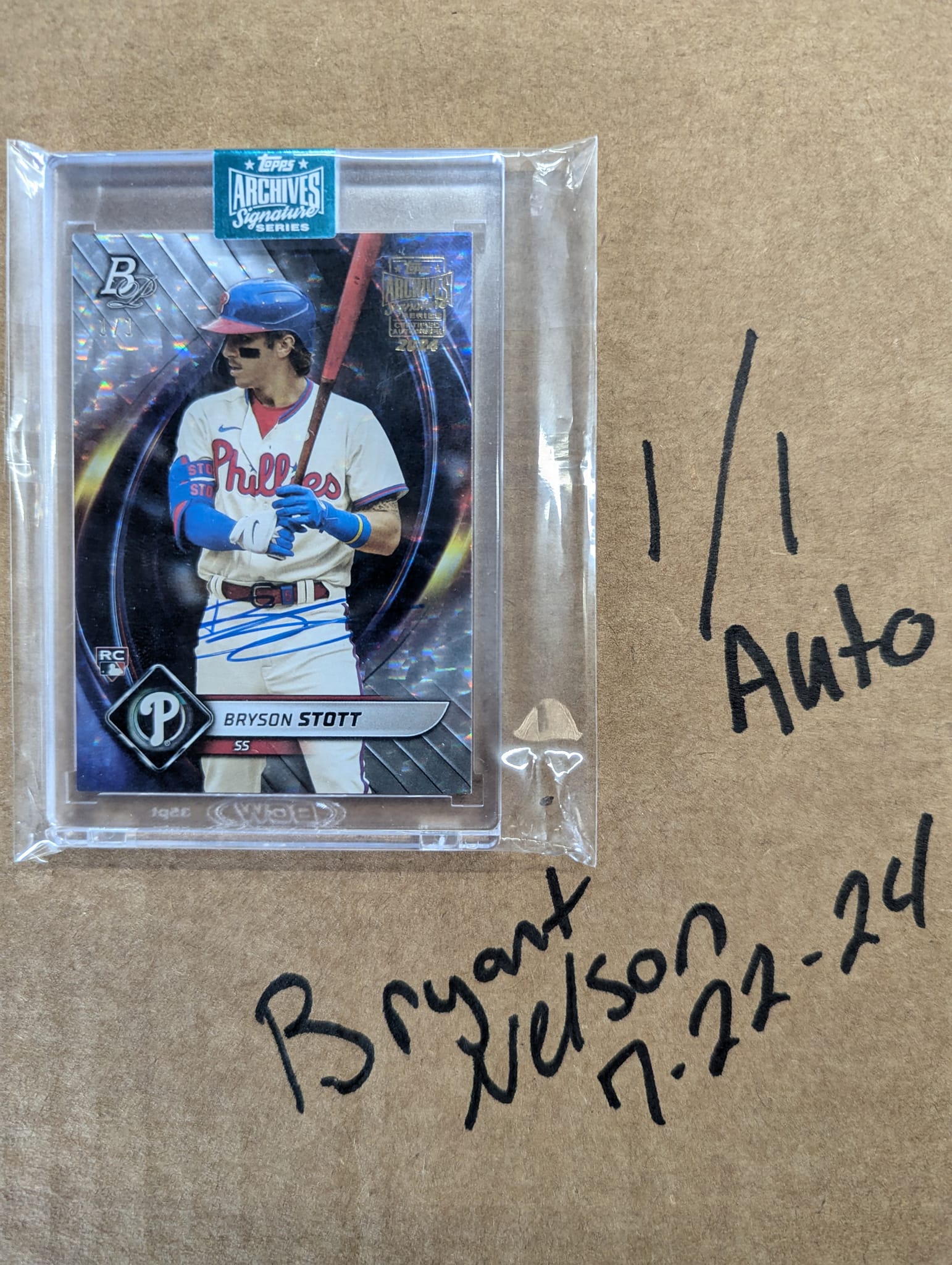 2022 Topps Gold Label Bryson Stott Auto /25. Mint 9