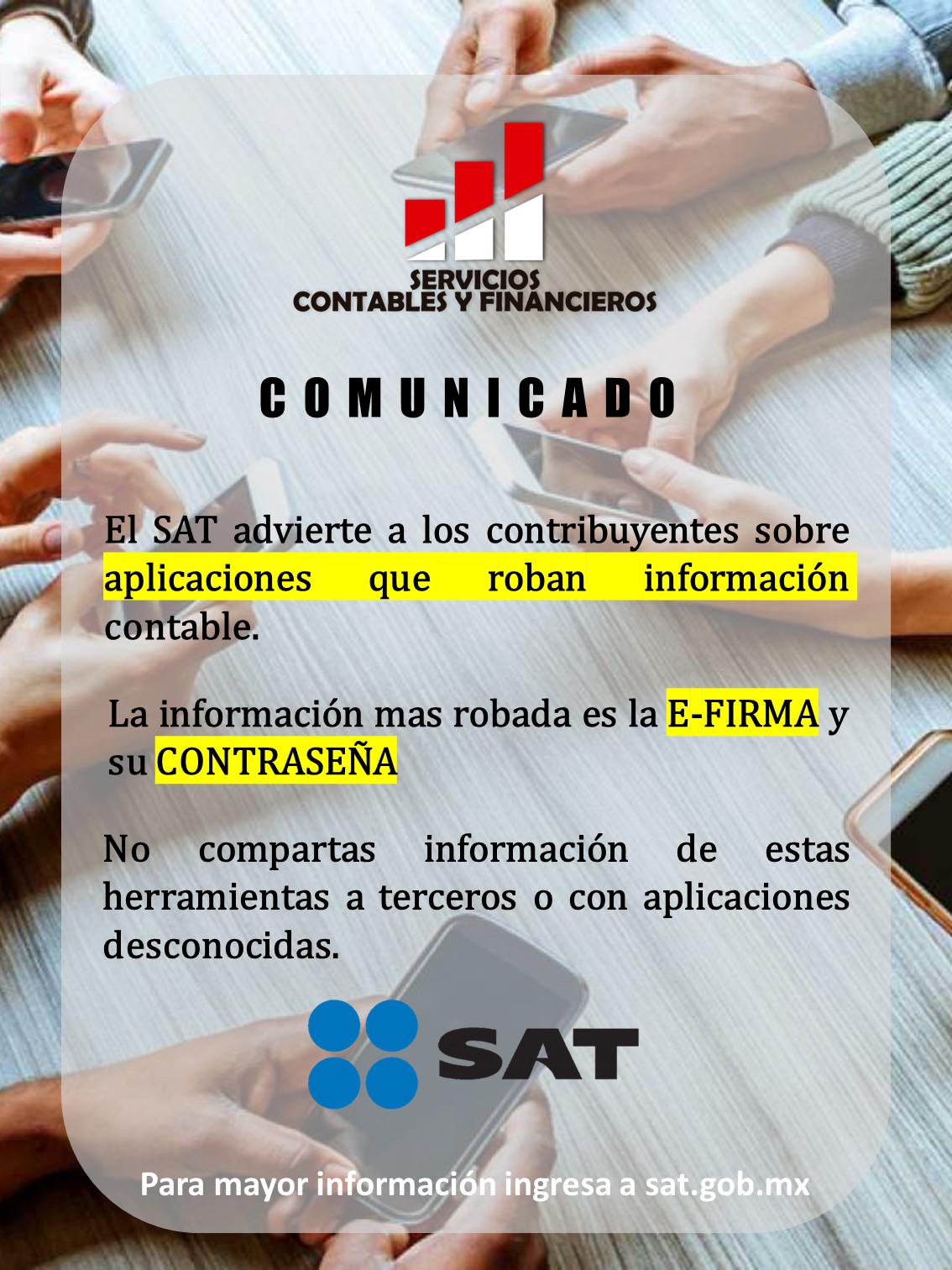 SCF - Comunicado: Ten cuidado con quien compartes tu información ...