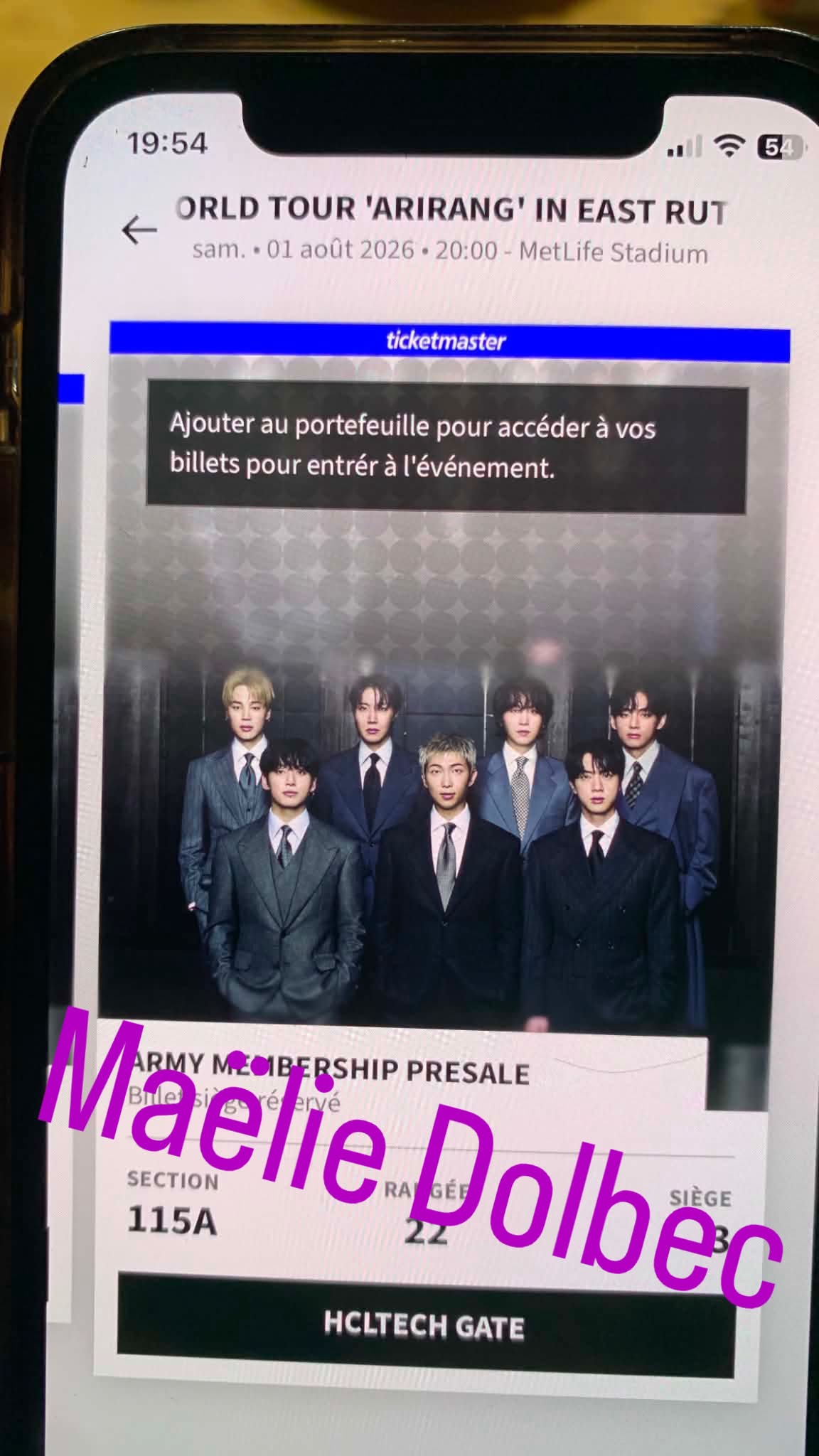 BTS ticket for sale at MetLife Stadium on August 1st | East