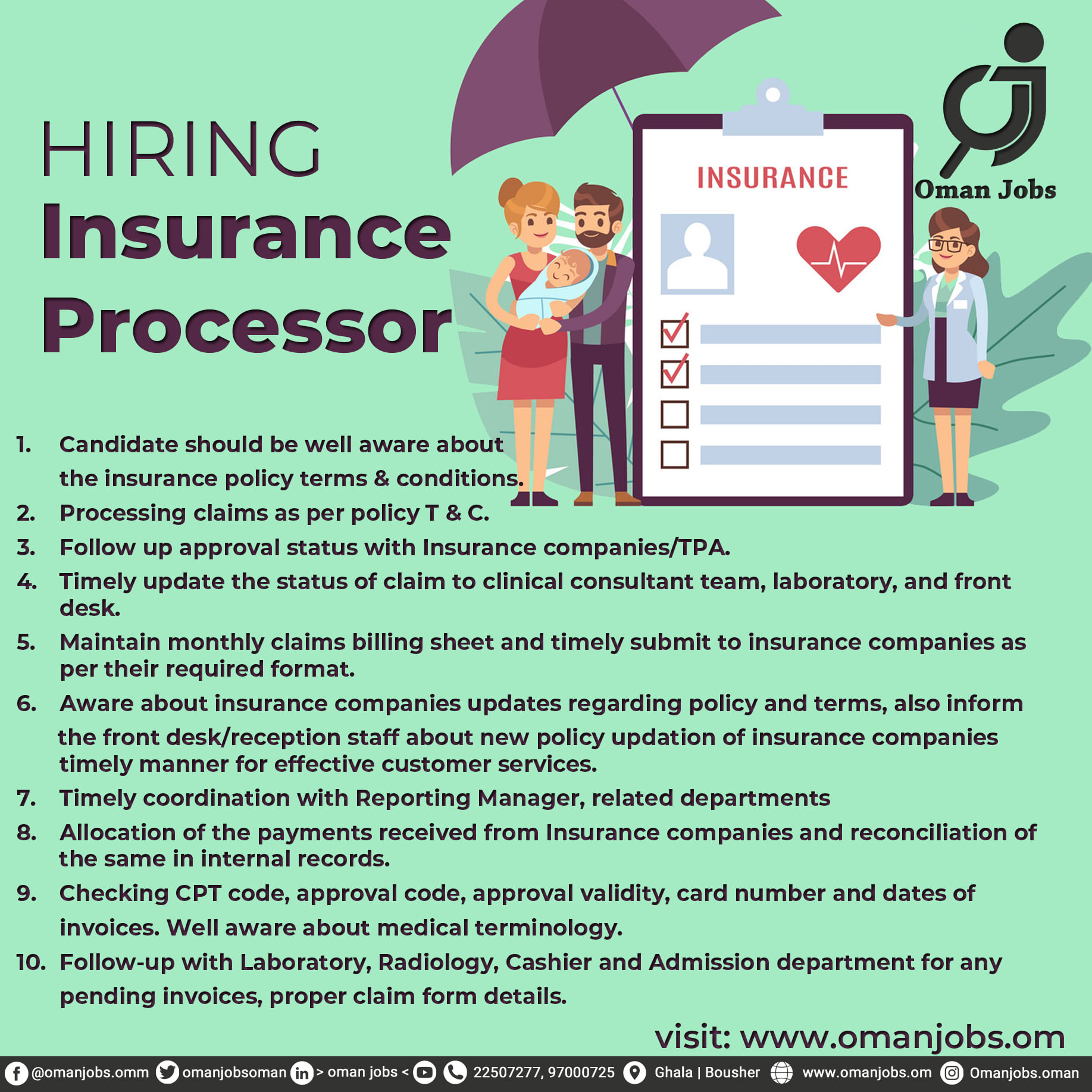 Oman Jobs - We are hiring Insurance Processor for our... | Facebook