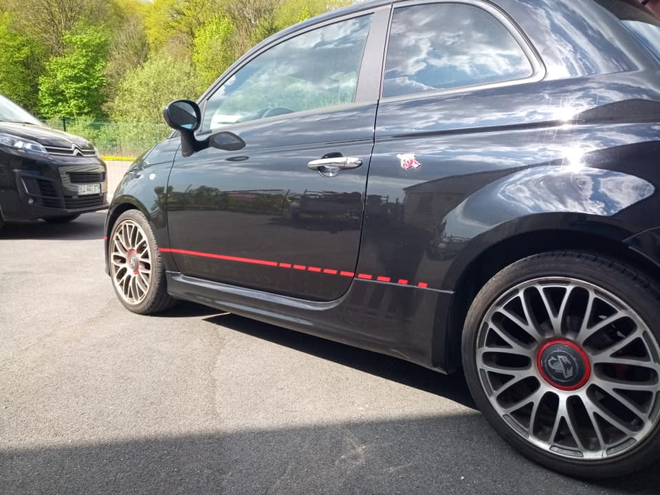 Autocollants Intérieurs Phares Abarth Fiat 500 - Pack Noir Mat Sport Gauche + Droite - Look Tuning 4R