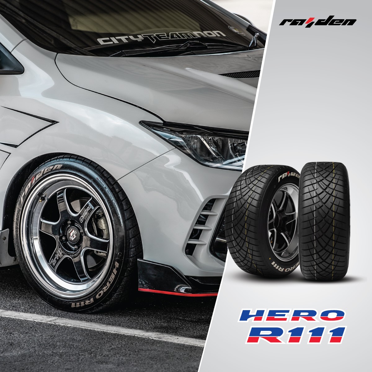 เสริมความสปอร์ตด้วยตัวอักษรสีขาว... - Lenso & Raiden Tires