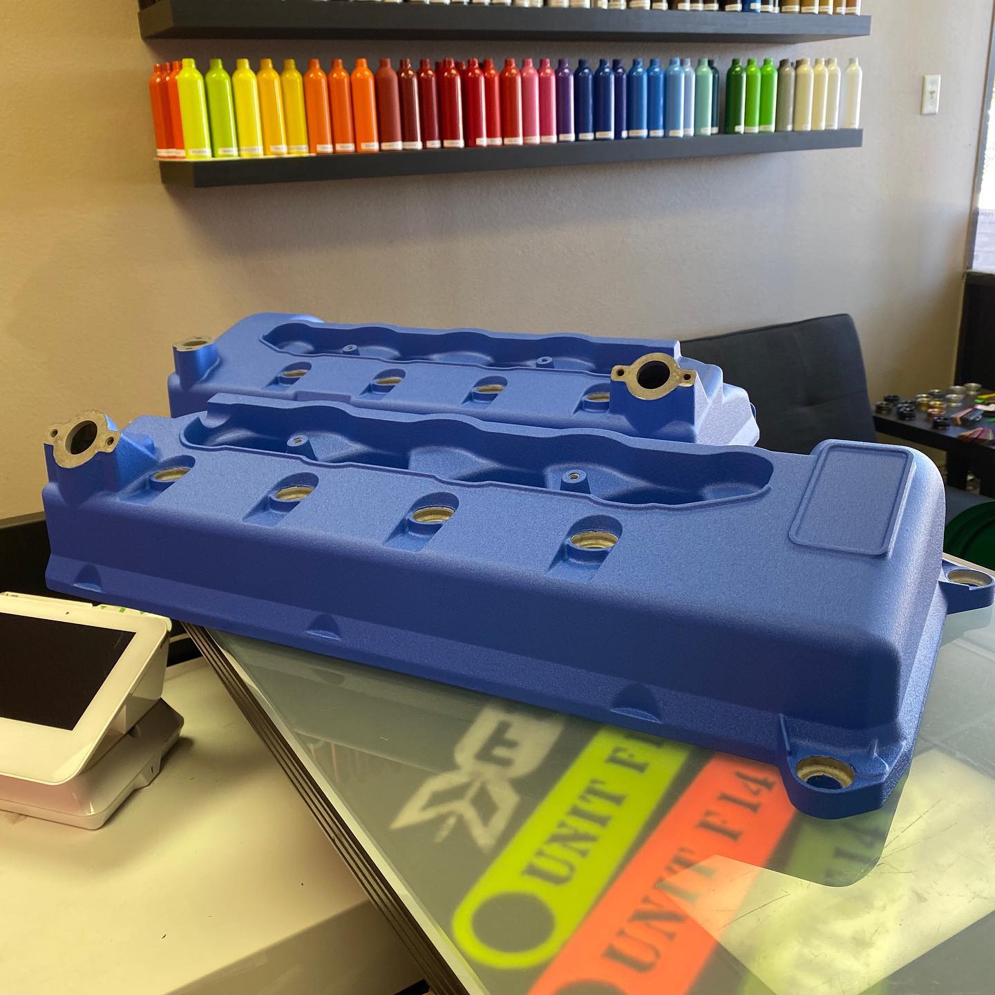 Ford GT valve covers refinished... - Unit F14 Powder Coating